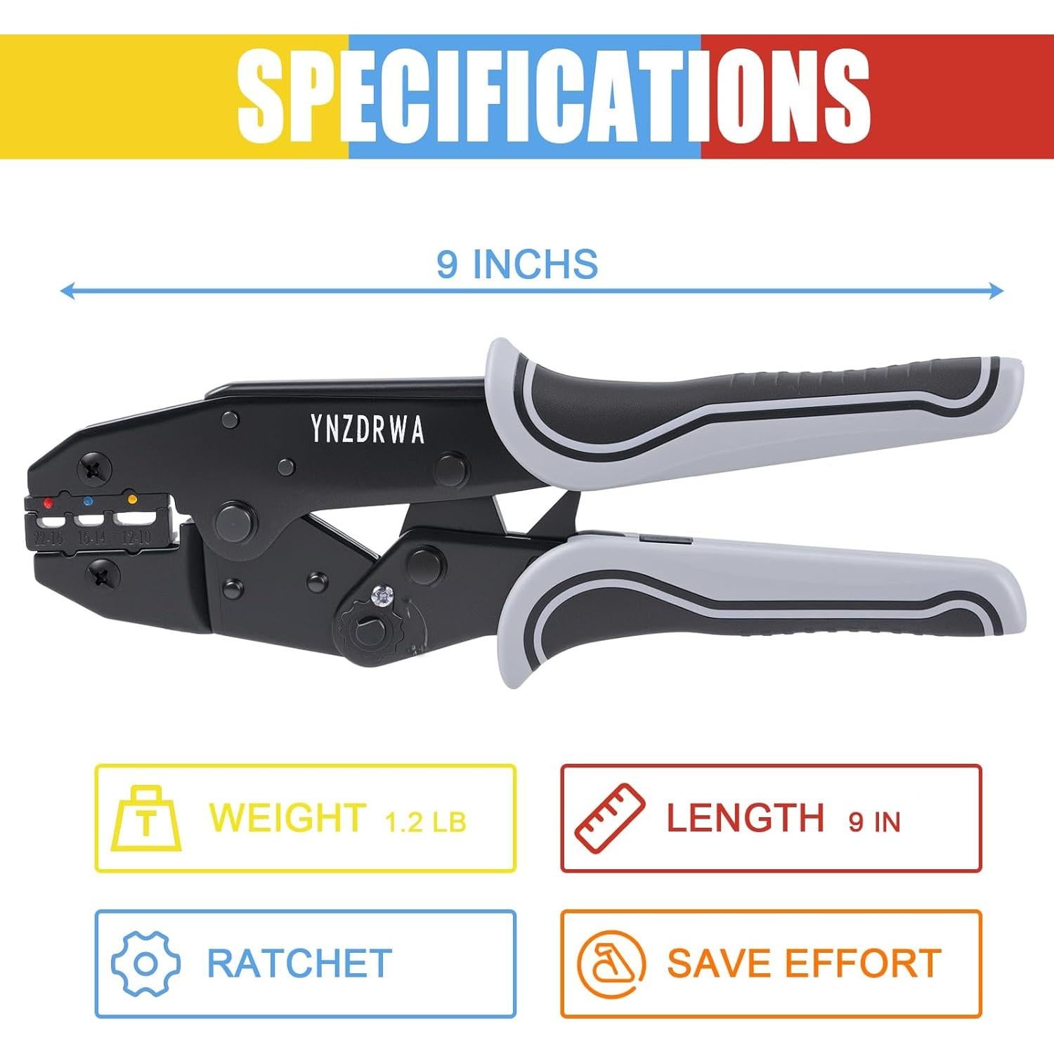 Herramienta de Crimpado YNZDRWA para Conectores Termorretráctiles