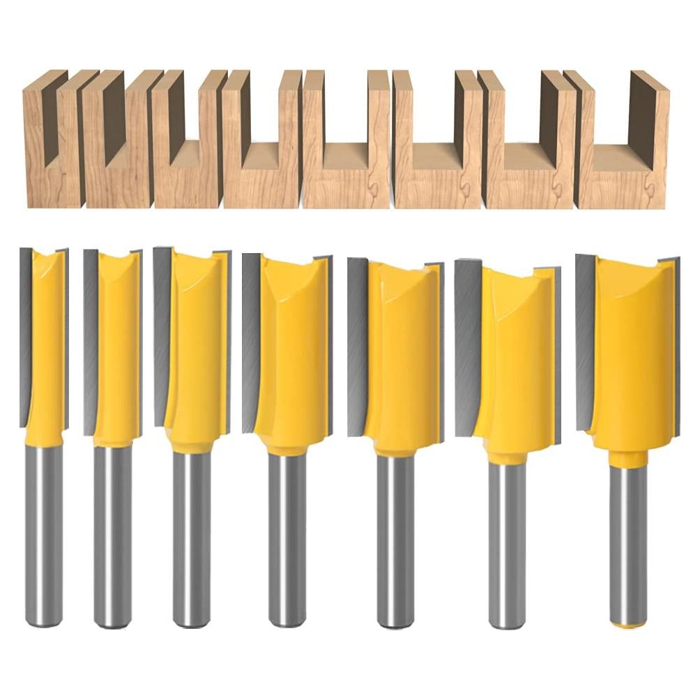 Juego de Brocas Rectas WSOOX 7 Piezas 6.35 mm para Carpintería