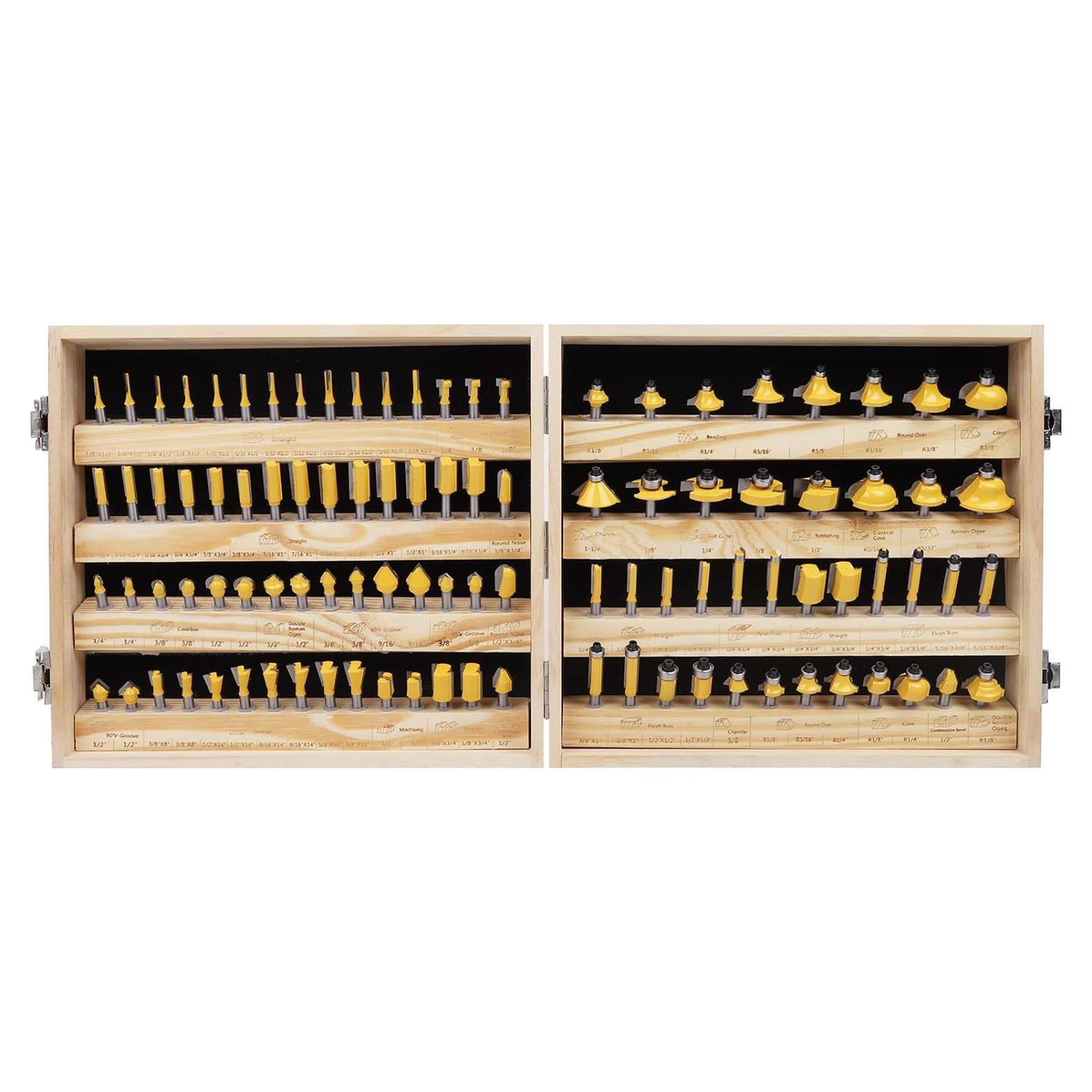 Juego de 100 Brocas de Router MNA con Mango de 6.35mm y Caja