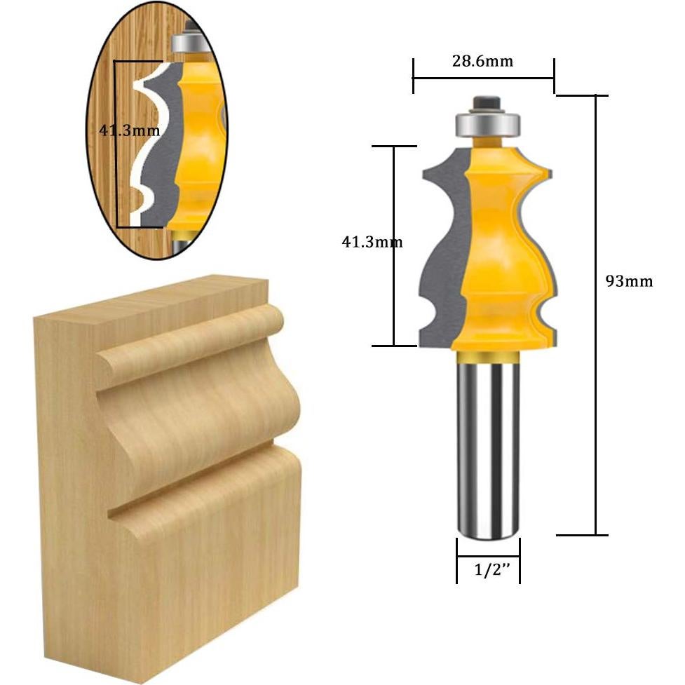 Juego de 5 Bits de Router 1/2" TAIWAIN para Carpintería