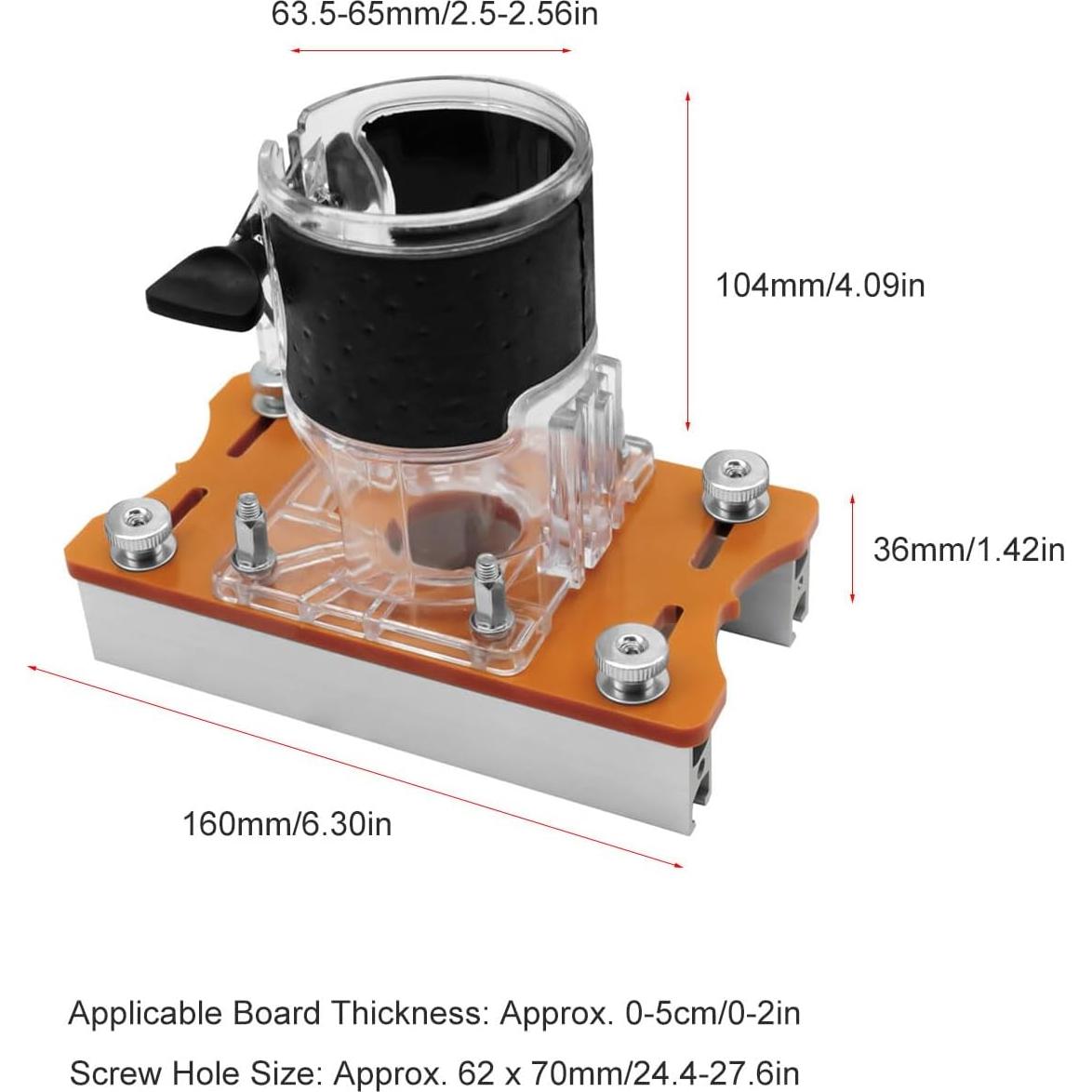 Base de Router Compacto Dpofirs 2-en-1 para Madera 0-5cm