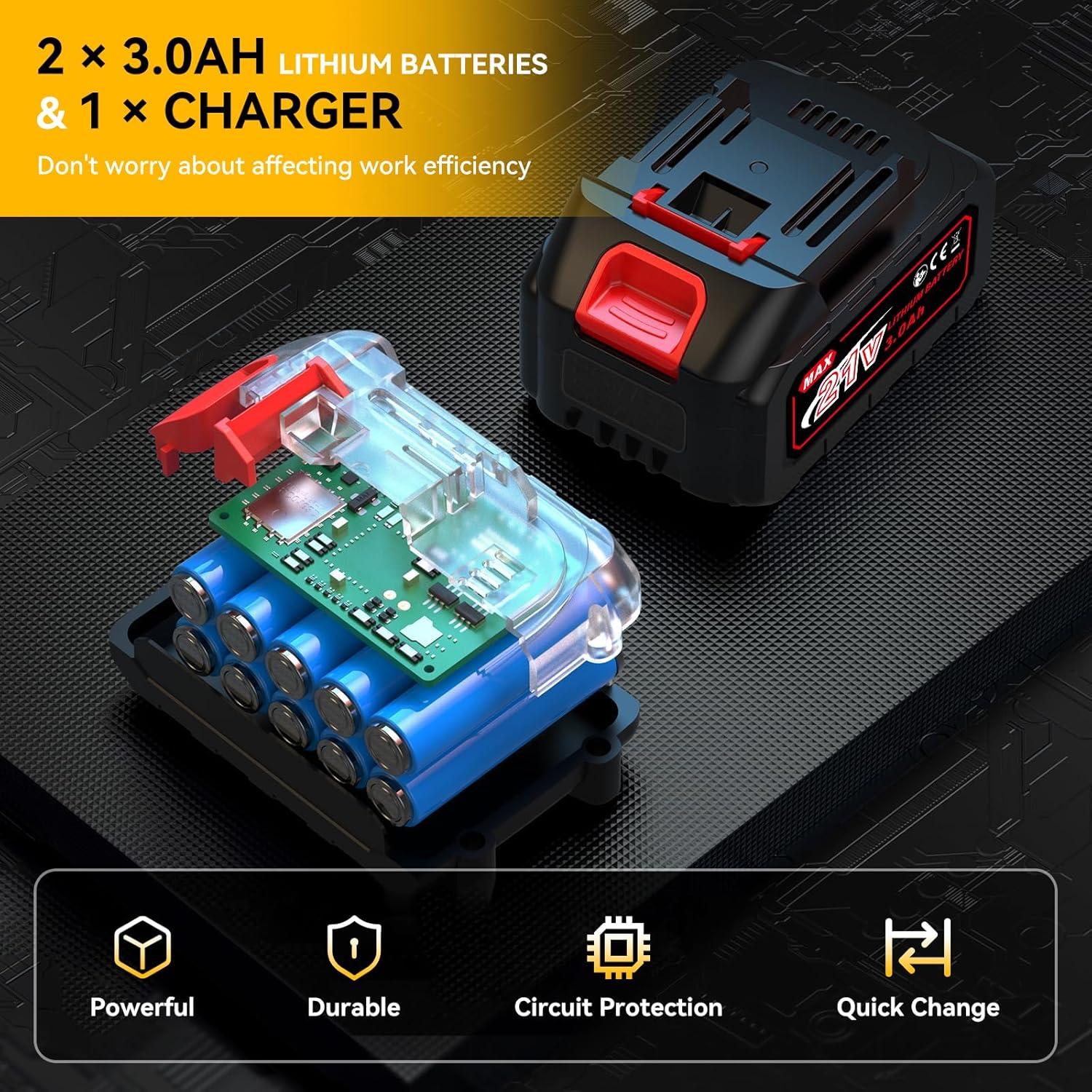 Router Inalámbrico Aslsouti 21V con 2 Baterías 3000mAh