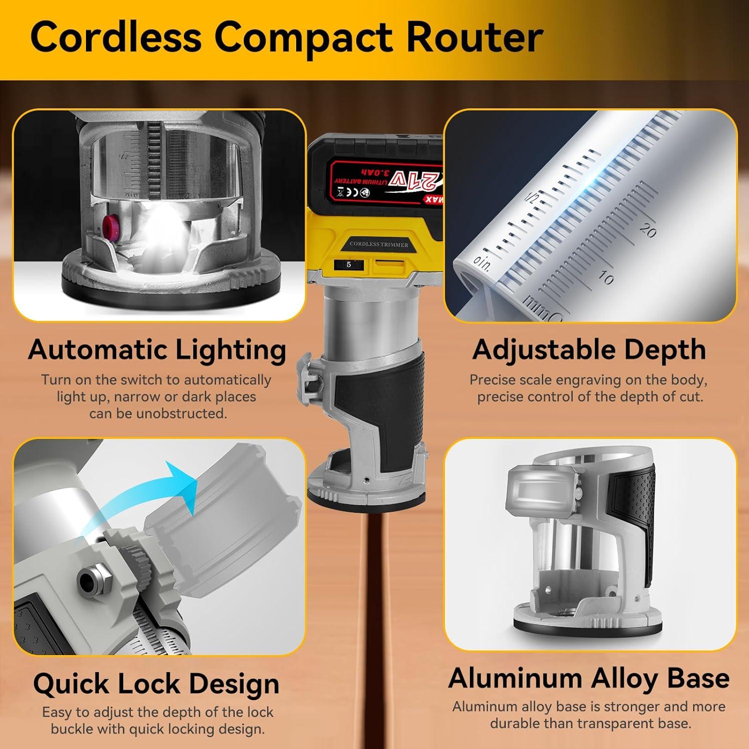 Router Inalámbrico Aslsouti 21V con 2 Baterías 3000mAh