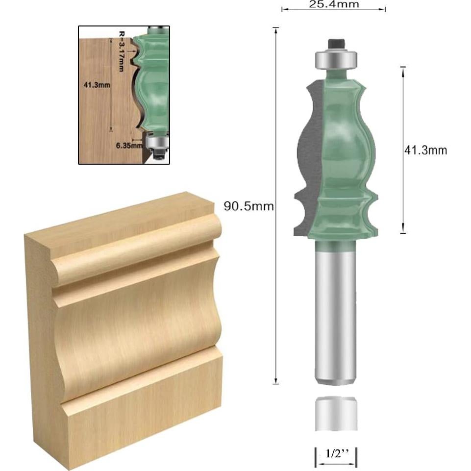 Juego de Brocas de Router LEATBUY 5 Piezas 12.7mm Carburo