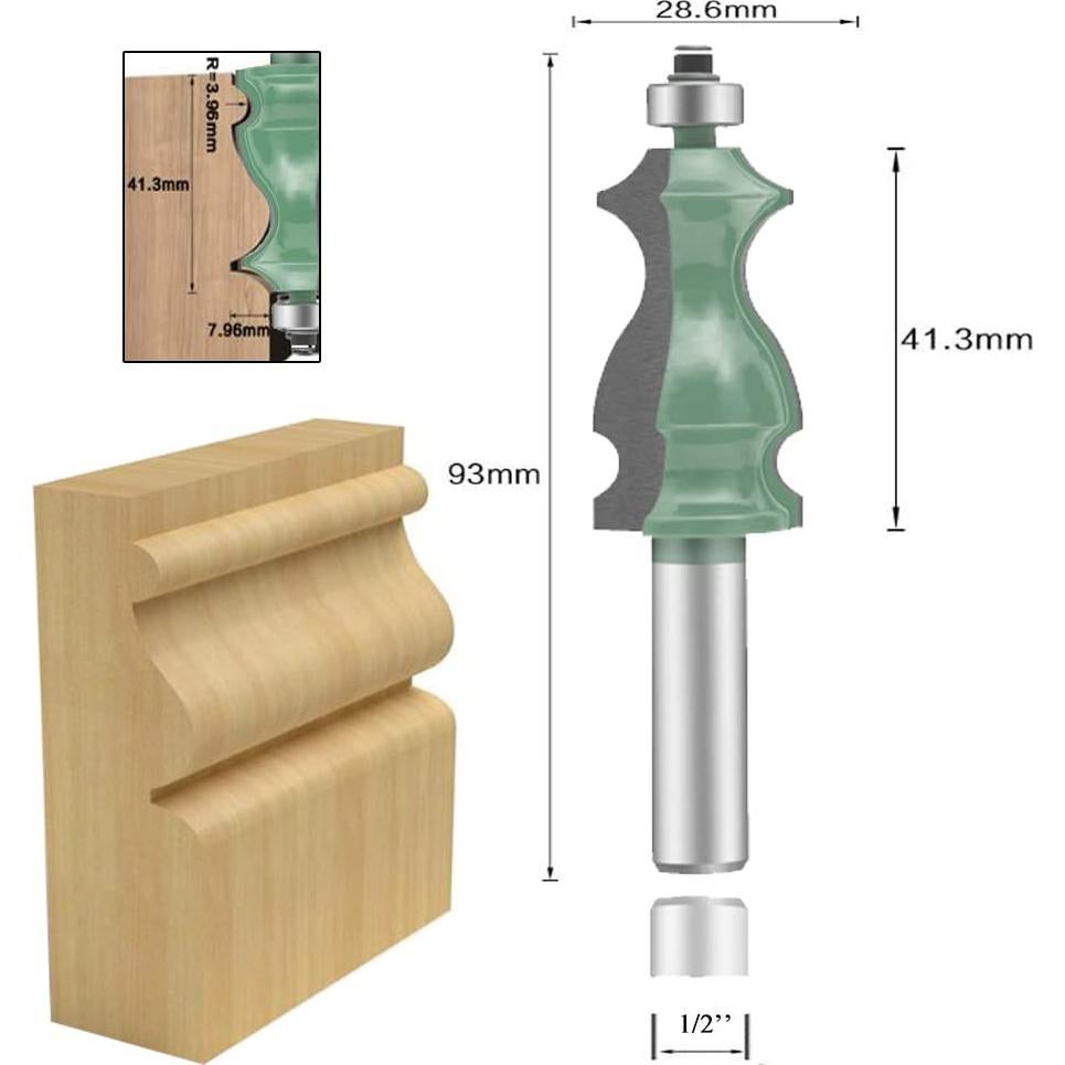 Juego de Brocas de Router LEATBUY 5 Piezas 12.7mm Carburo