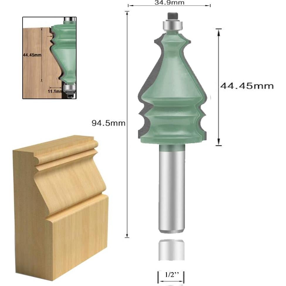 Juego de Brocas de Router LEATBUY 5 Piezas 12.7mm Carburo