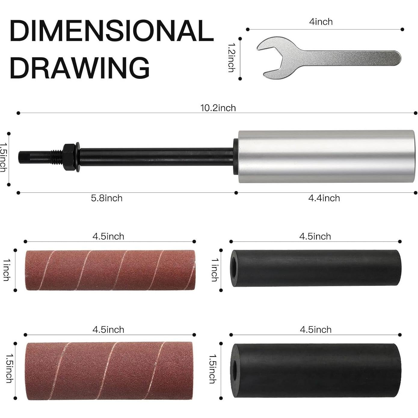 Lijadora de tambor portátil HANPINYUAN 25.91x3.81 cm 0.80 kg