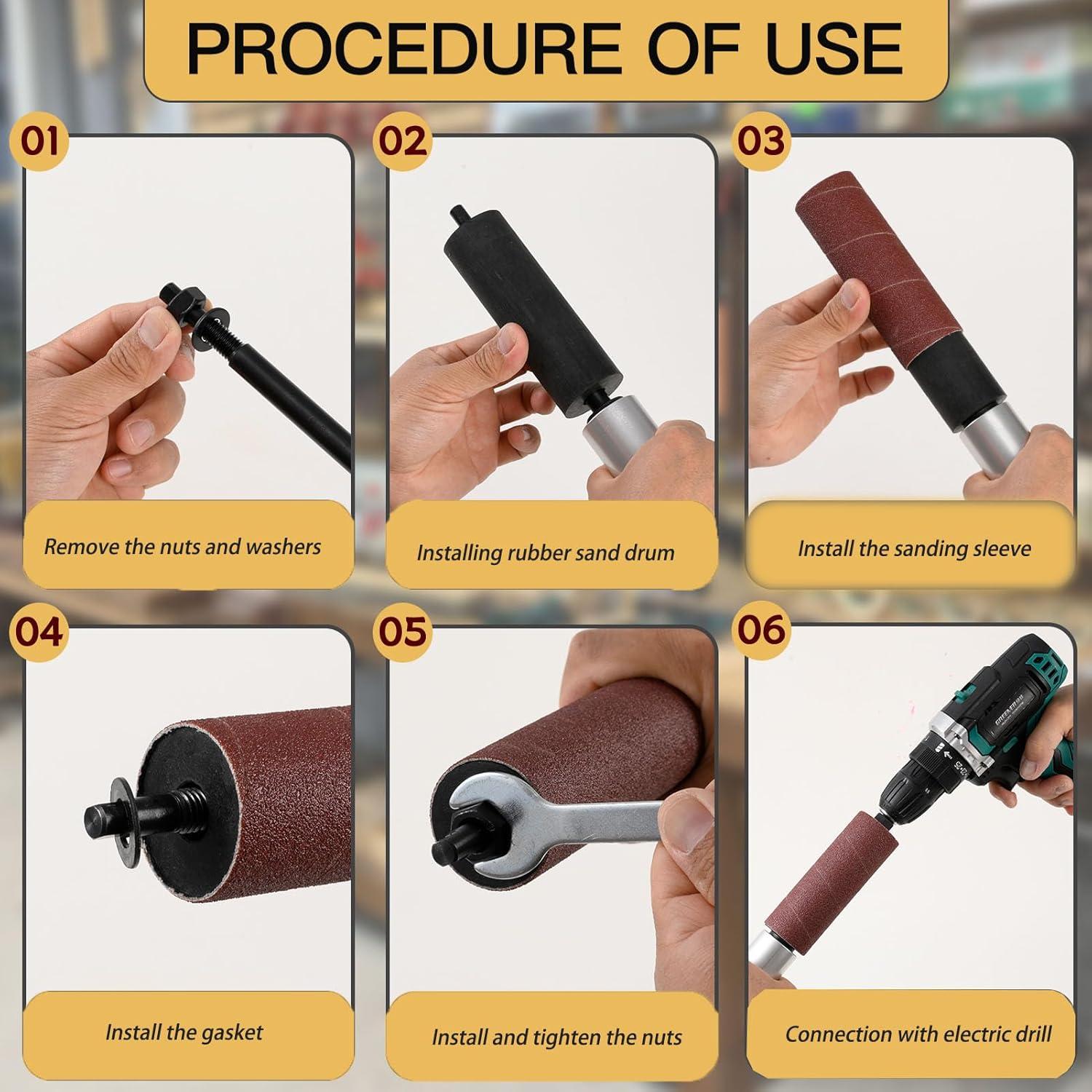 Lijadora de tambor portátil HANPINYUAN 25.91x3.81 cm 0.80 kg