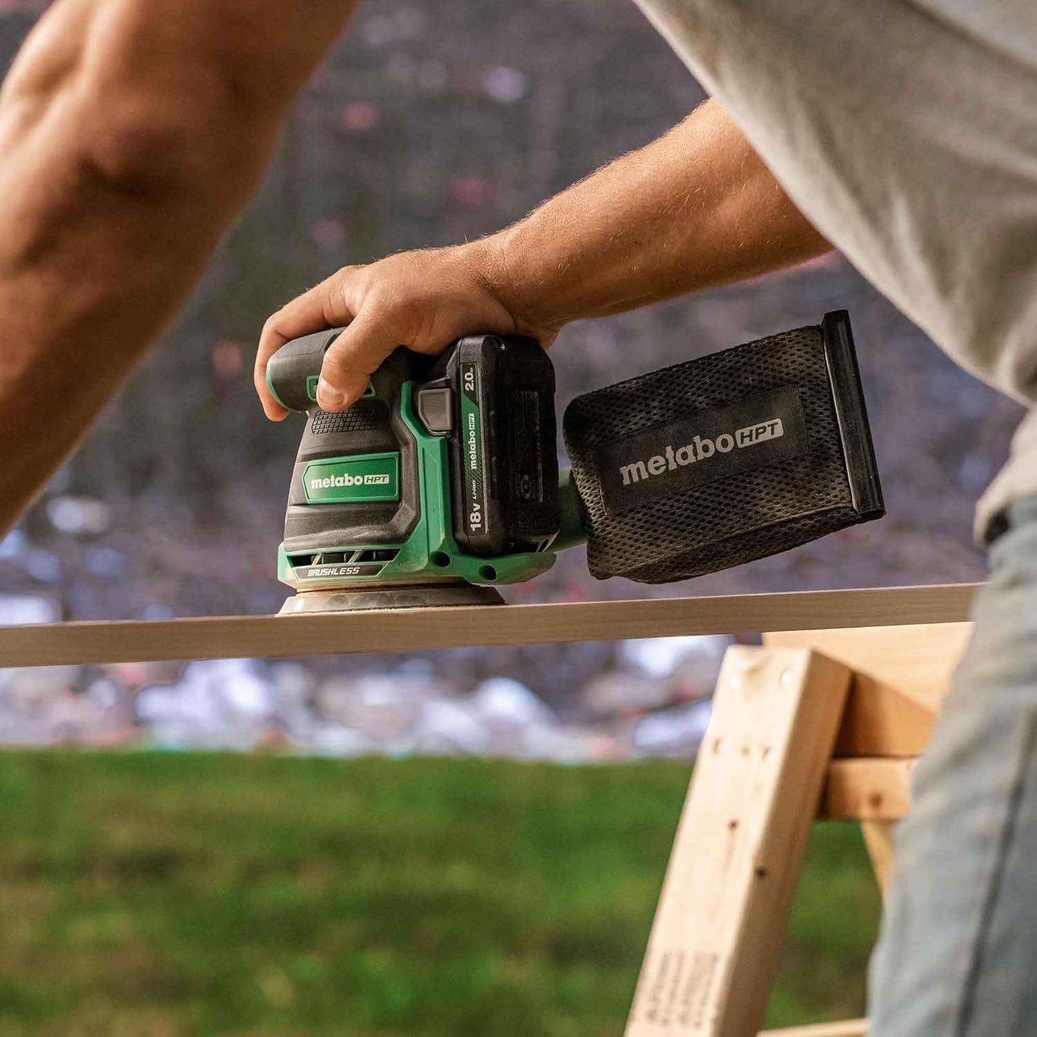 Lijadora Orbital Inalámbrica Metabo HPT 18V 5" con Polvo