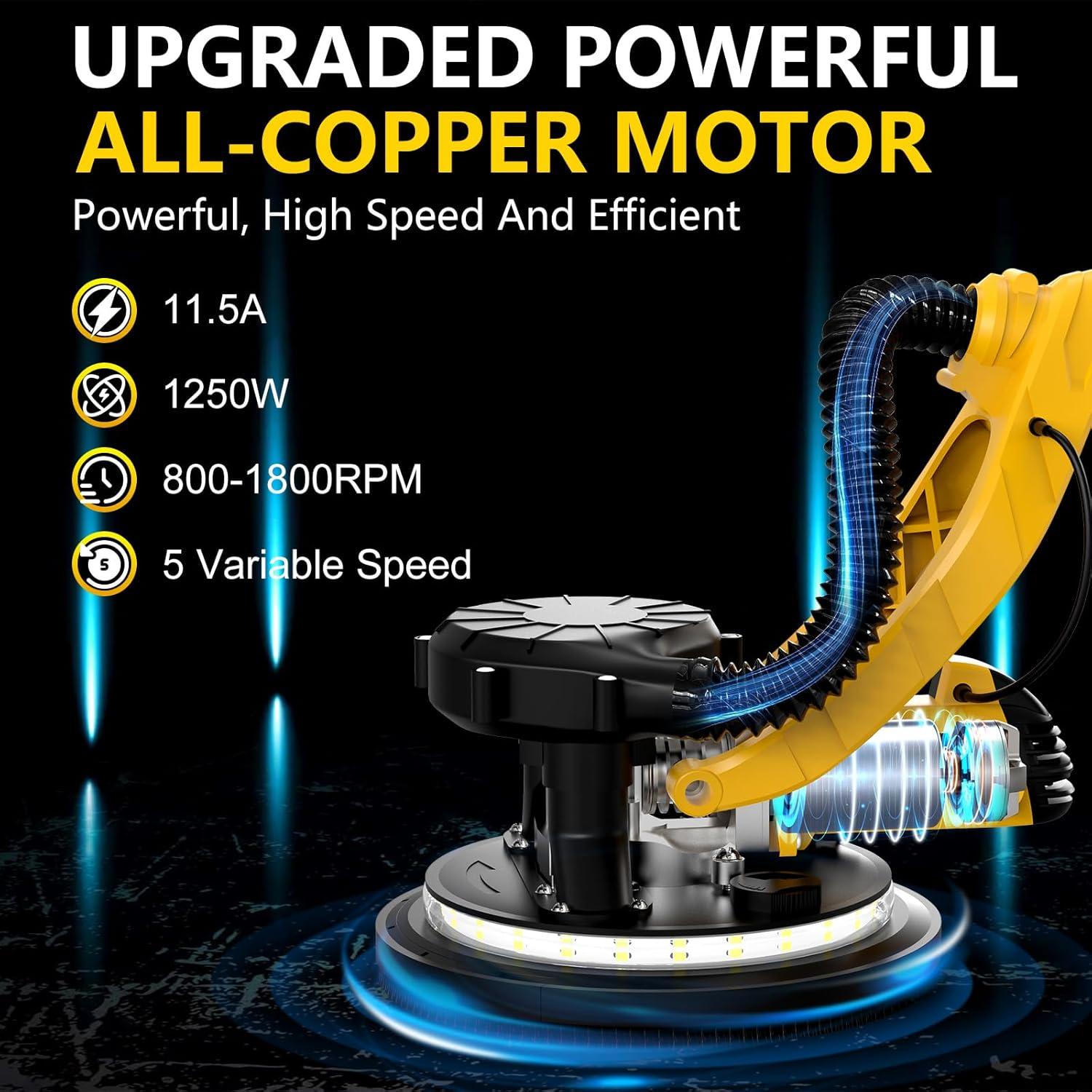 Lijadora de Paneles de Yeso Eléctrica 1250W Bsdonte 5 Velocidades