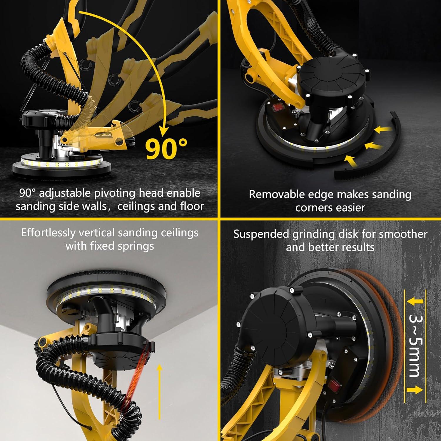 Lijadora de Paneles de Yeso Eléctrica 1250W Bsdonte 5 Velocidades