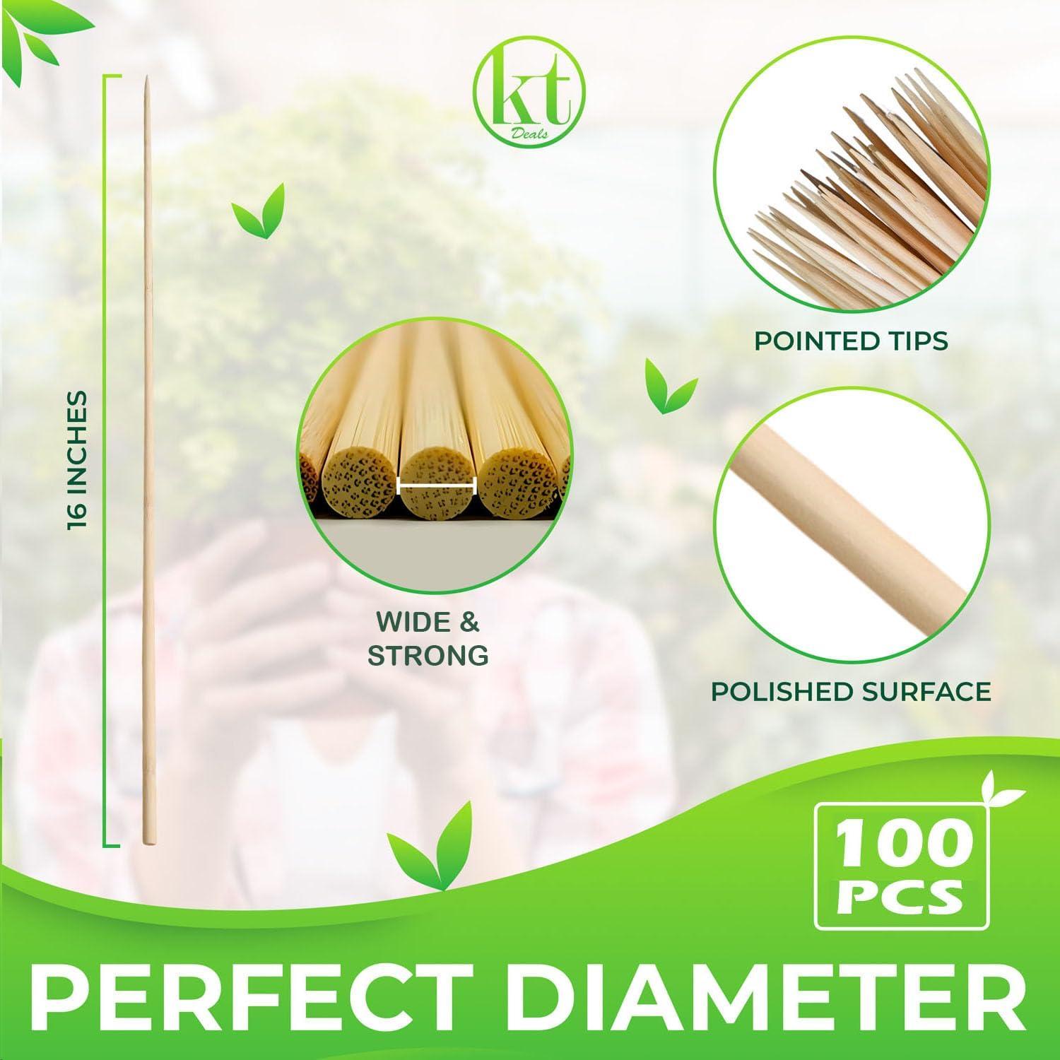 Paquete de 100 estacas de bambú 40.64 cm para plantas KT Deals