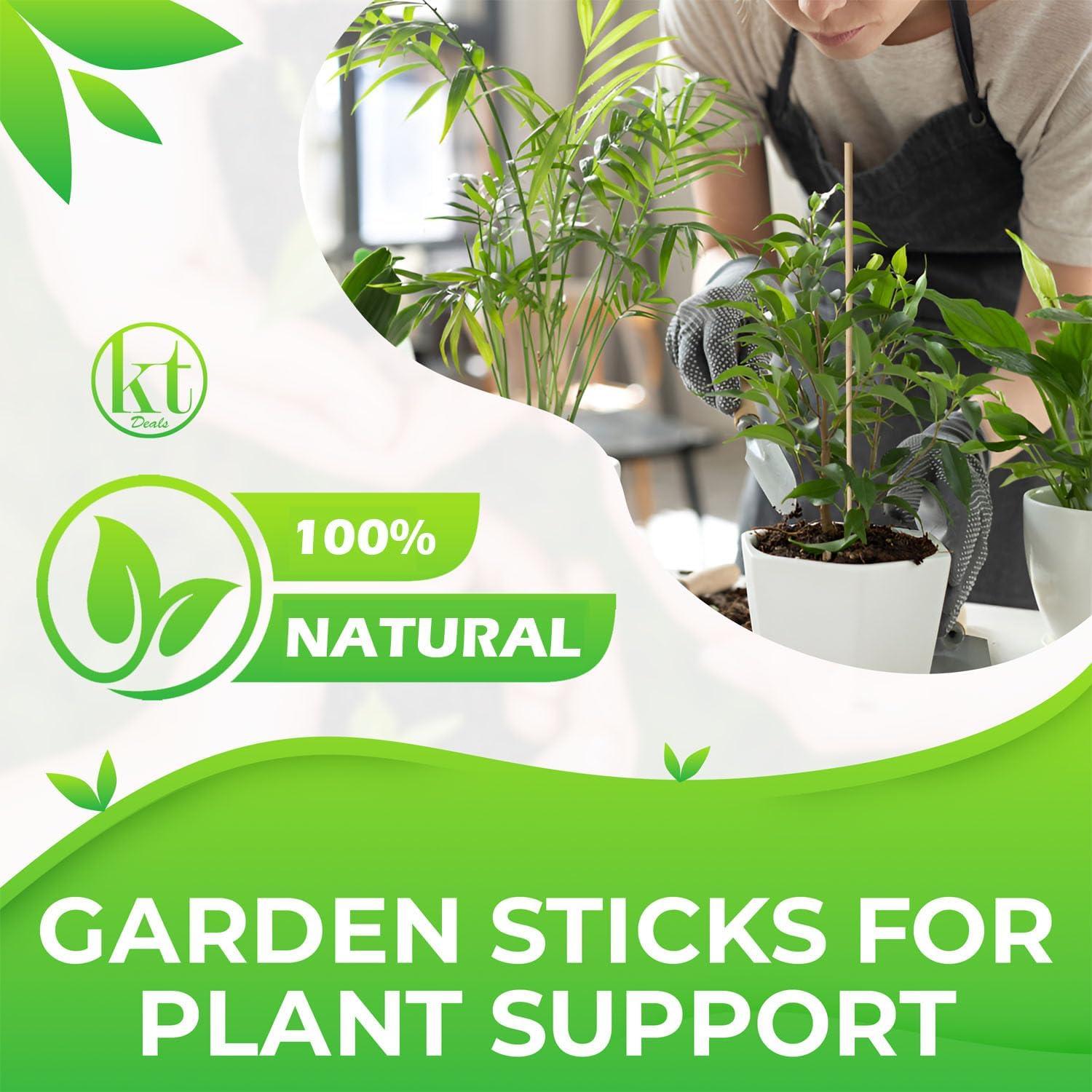 Paquete de 100 estacas de bambú 40.64 cm para plantas KT Deals