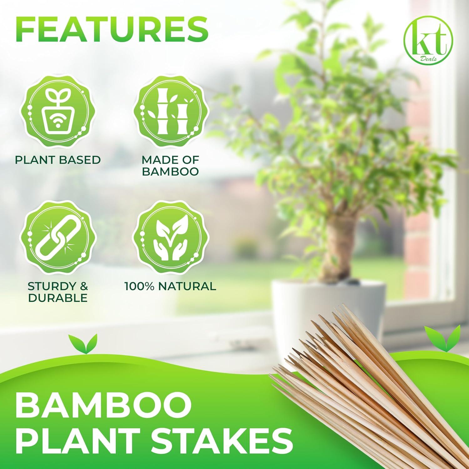Paquete de 100 estacas de bambú 40.64 cm para plantas KT Deals