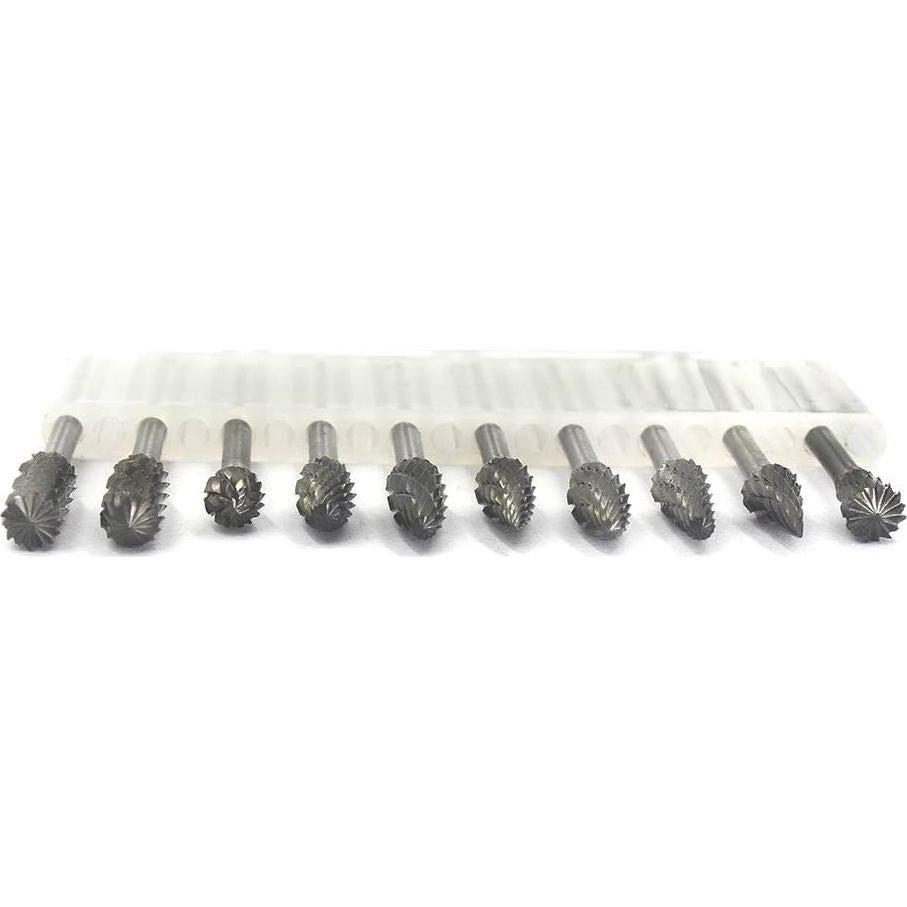 Juego de Fresas Rotativas YUFUTOL 10 Piezas Carburo Doble Corte 3mm