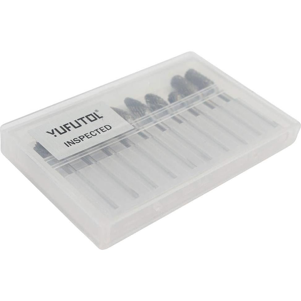 Juego de Fresas Rotativas YUFUTOL 10 Piezas Carburo Doble Corte 3mm