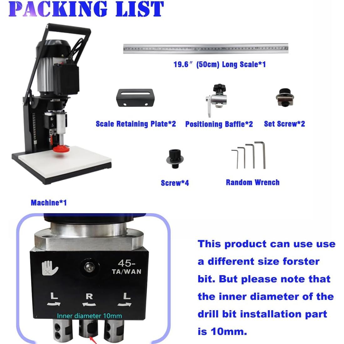 Máquina Portátil de Perforación de Bisagras PreAsion 1100W