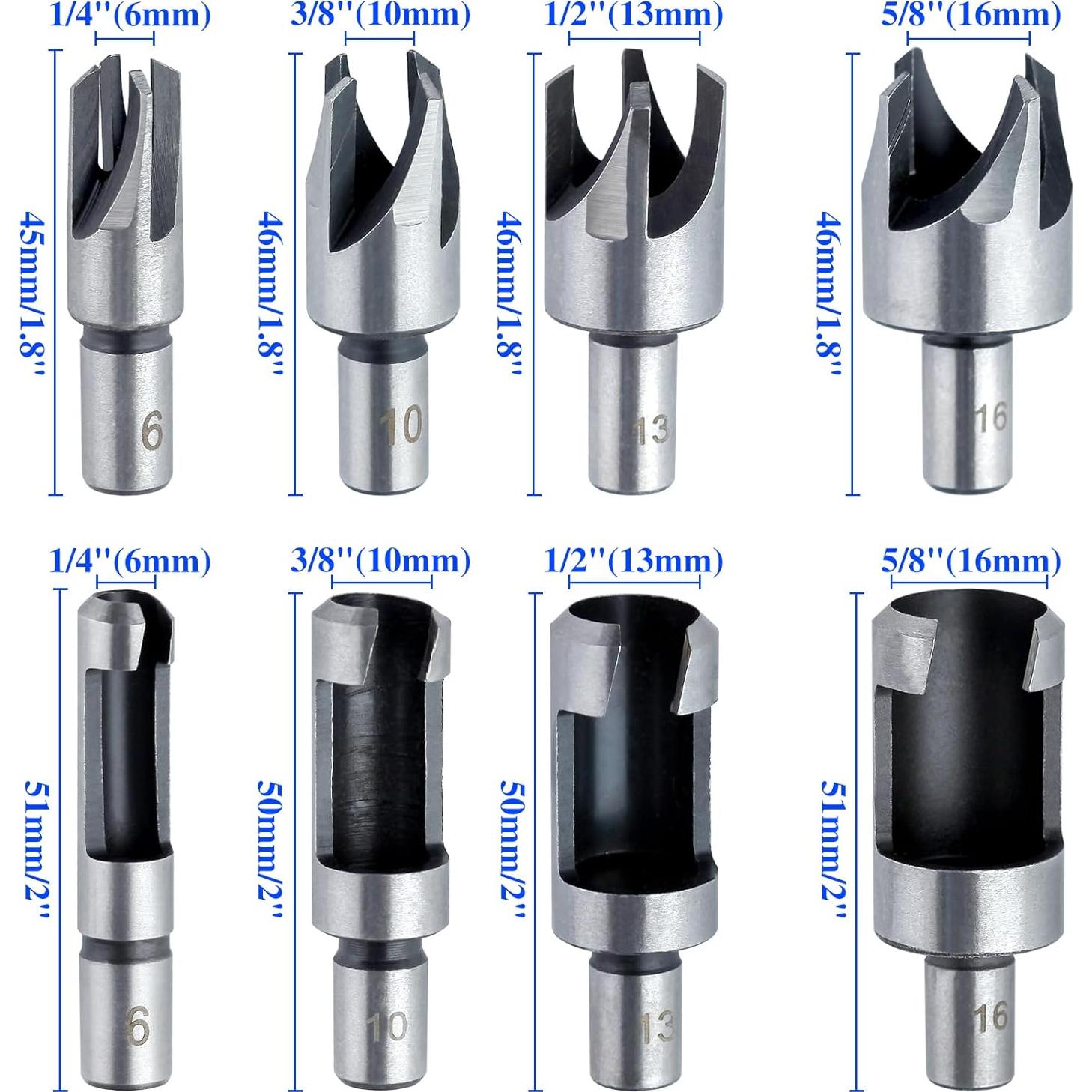 Juego de Brocas para Cortar Tapones de Madera LEONTOOL 8 Piezas