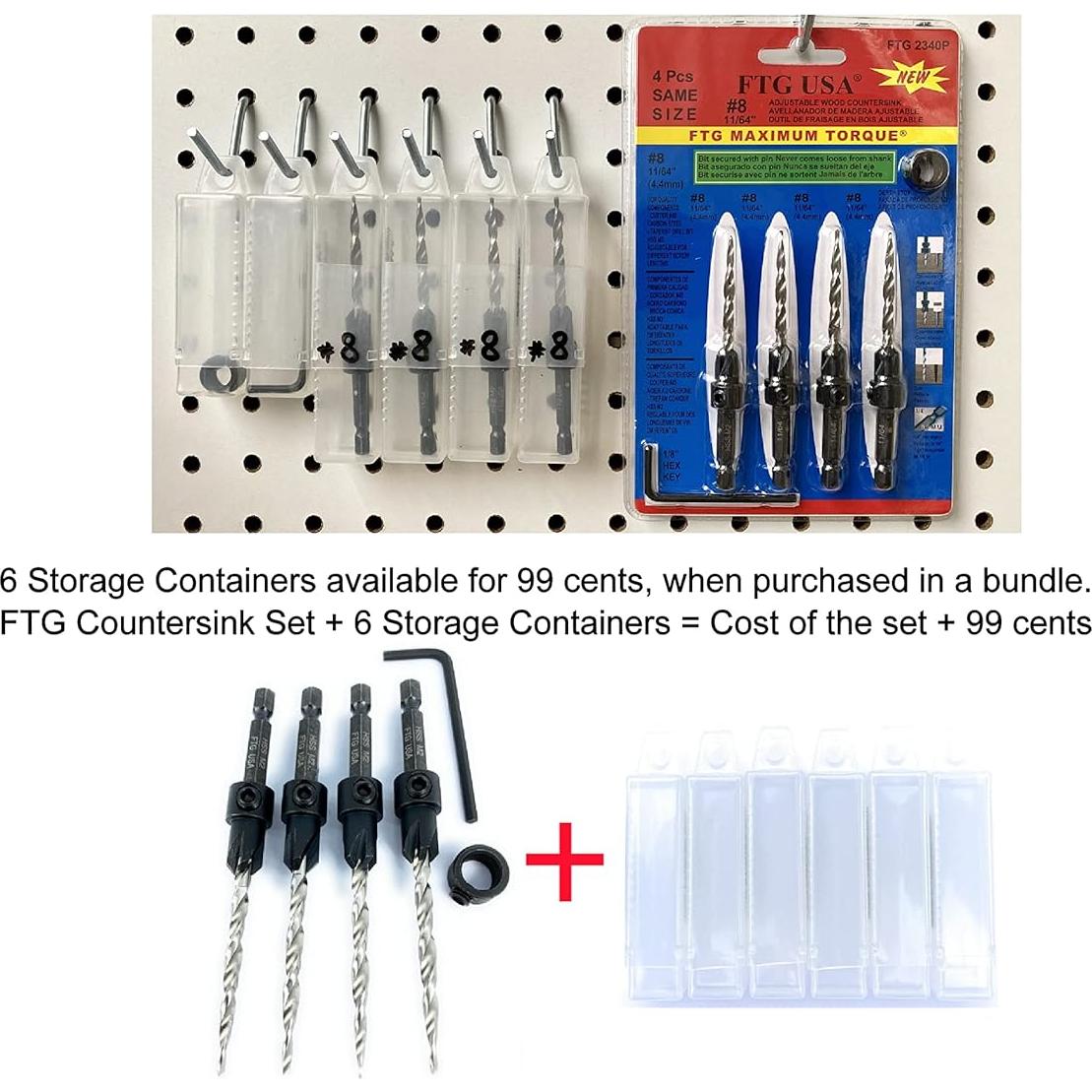 Juego de Brocas Avellanadas FTG USA 4 Piezas para Madera