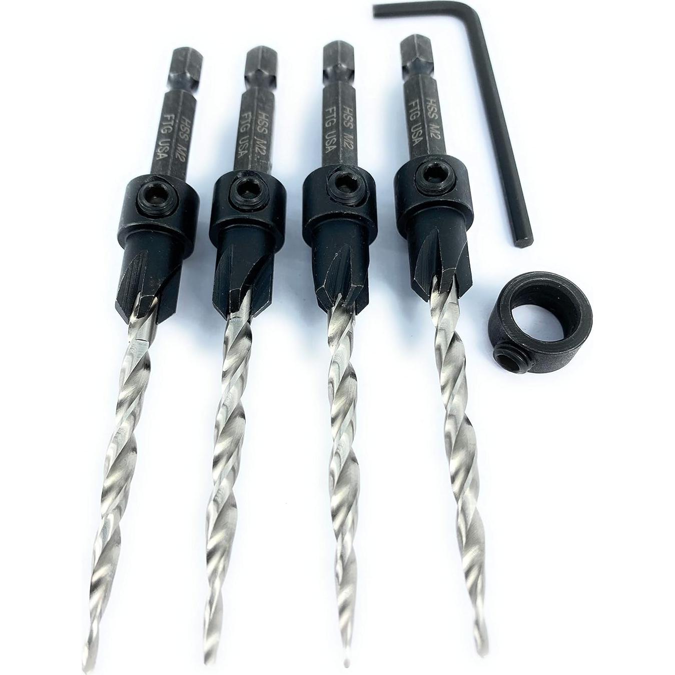 Juego de Brocas Avellanadas FTG USA 4 Piezas para Madera