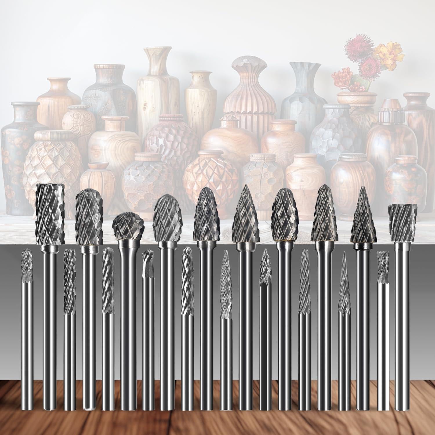 Juego de 20 fresas de carburo de tungsteno Asieg Tool 1/8"