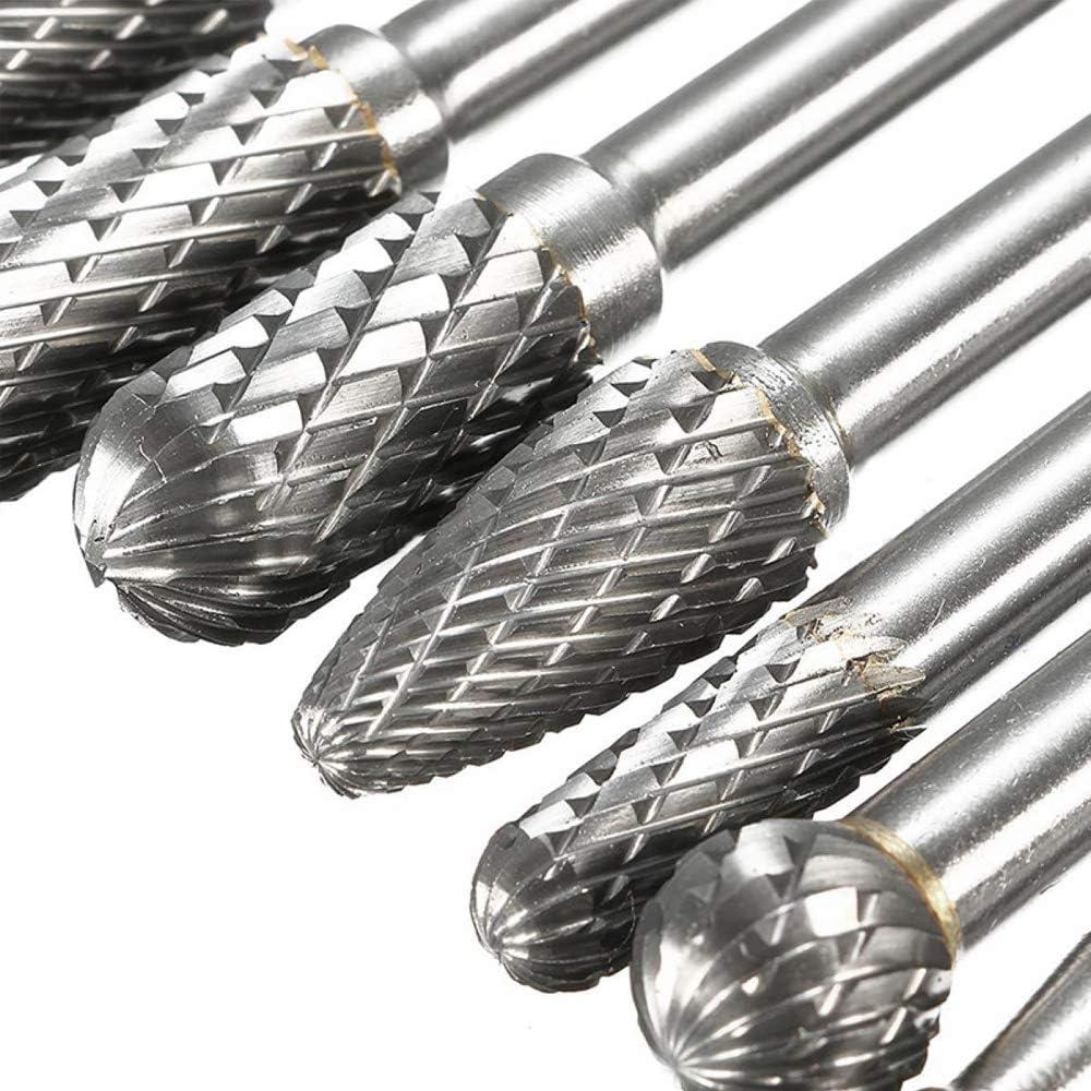 Juego de 8 fresas rotativas de carburo 6.35mm para amoladora