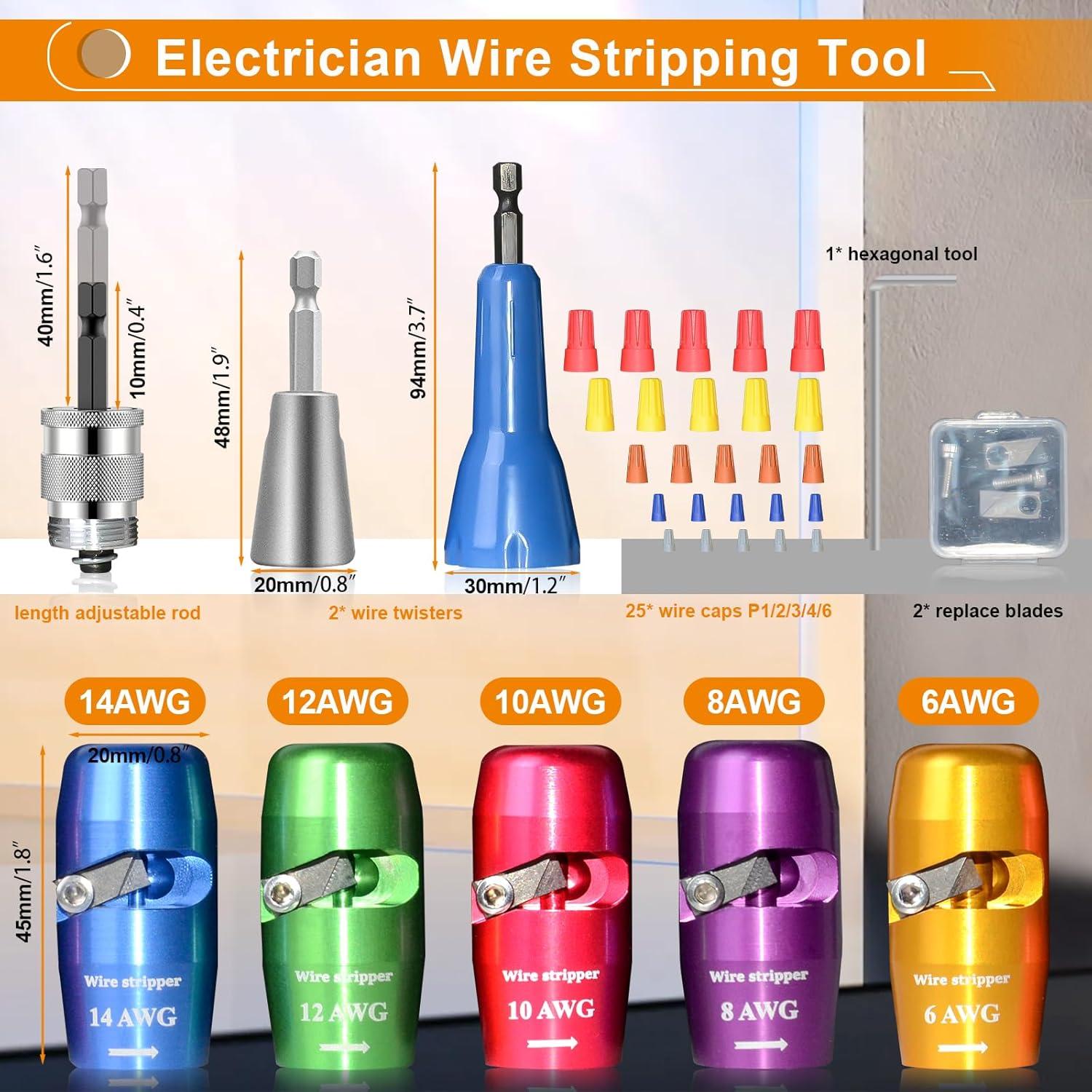 Destripador de Cables Luckyway 5 PCS 6-14 AWG Colorido