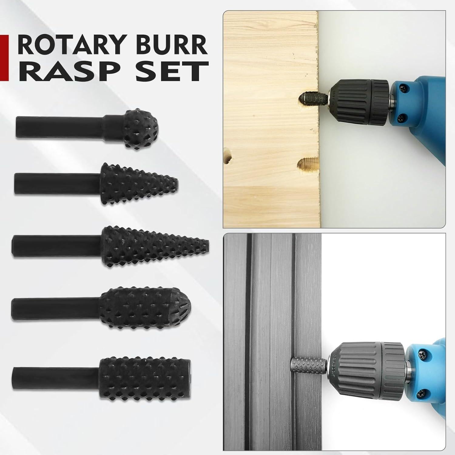 Juego de Raspas Rotativas Renyu 5 Piezas 6mm para Tallado