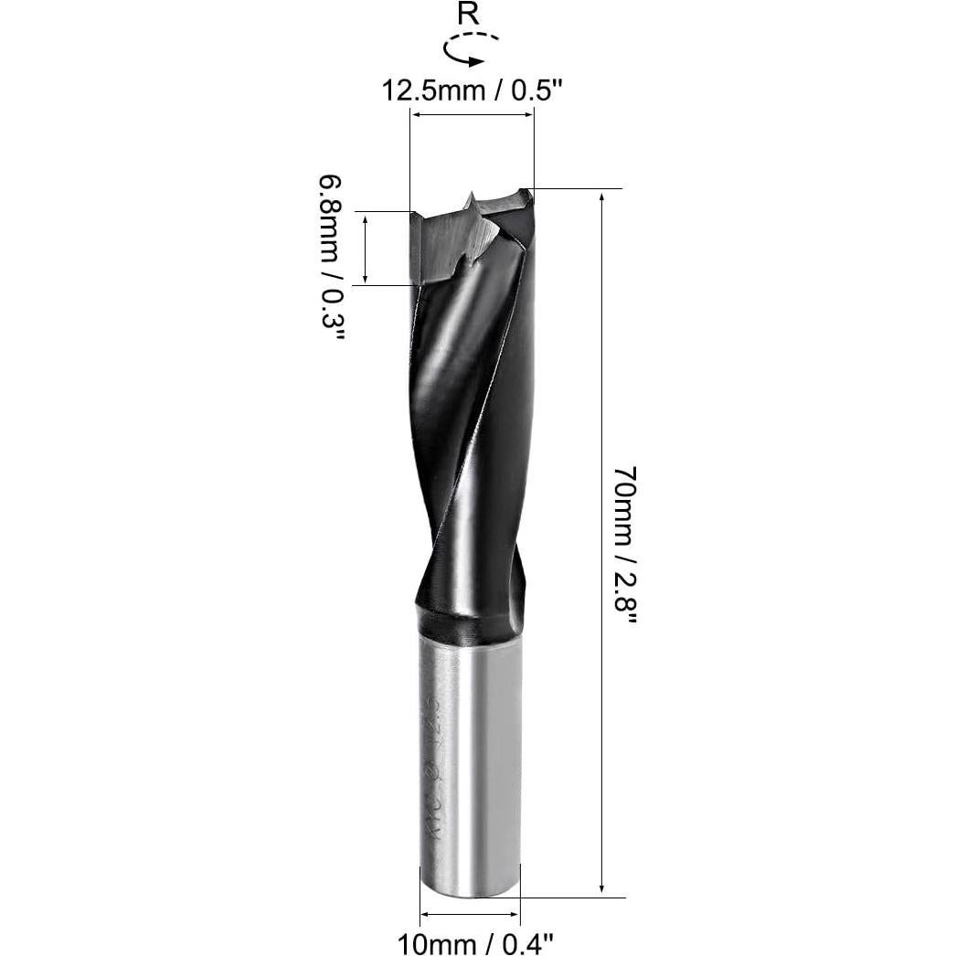 Broca de Punta Brad uxcell 12.5mm x 70mm HSS para Madera
