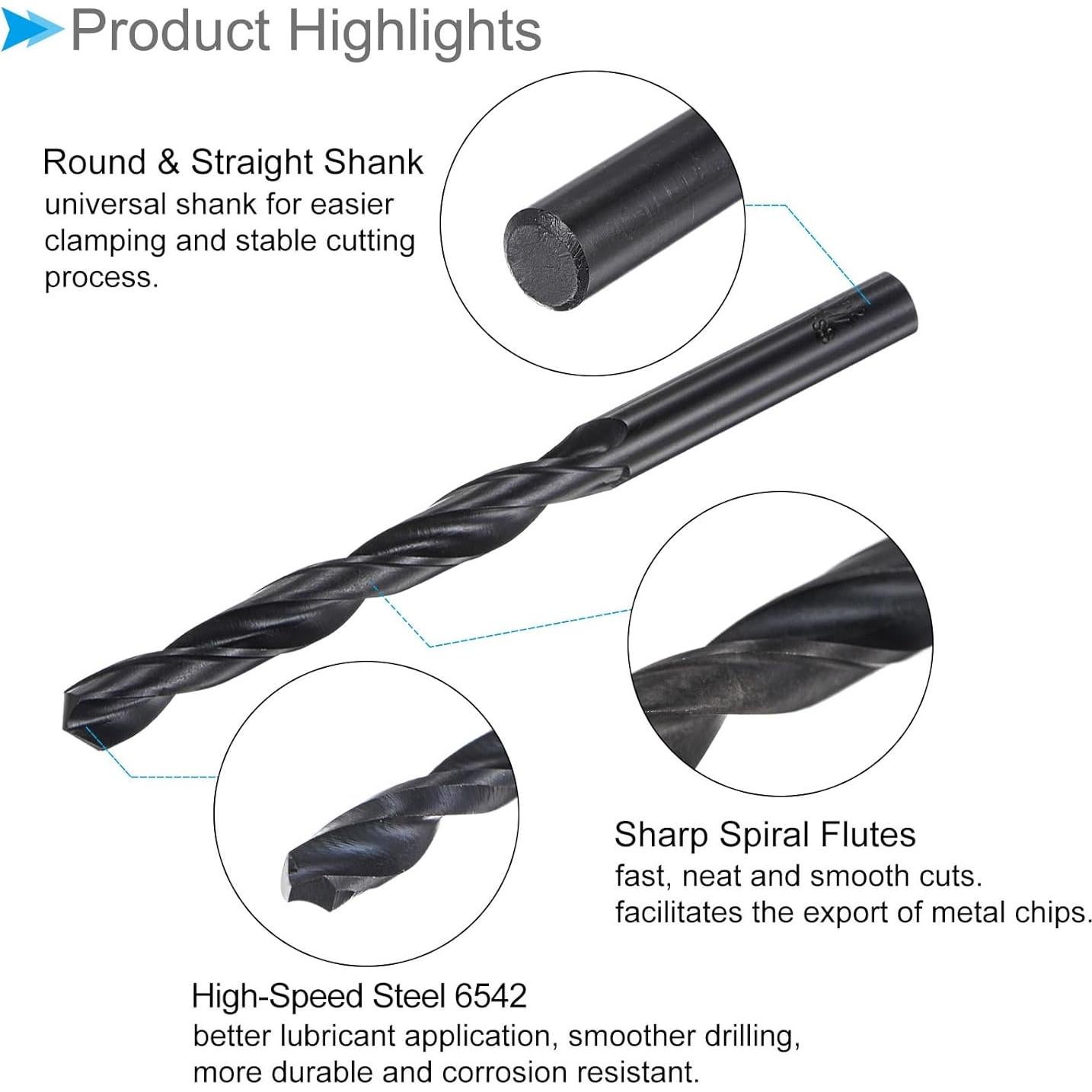 Broca de Acero Rápido 6542 Espiral 9.2mm x 125mm - Metal y Plástico