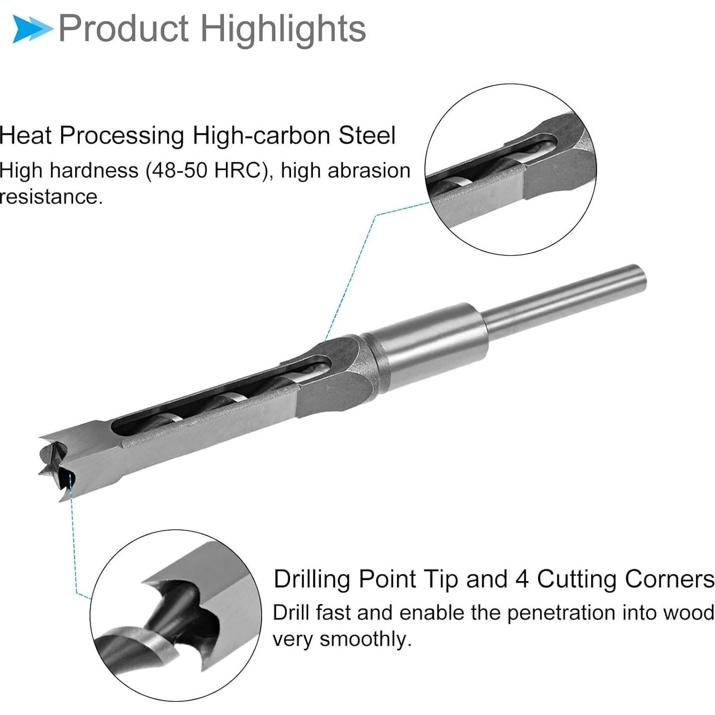 Broca cuadrada 12.7mm CoCud con estuche - Acero carbono alto