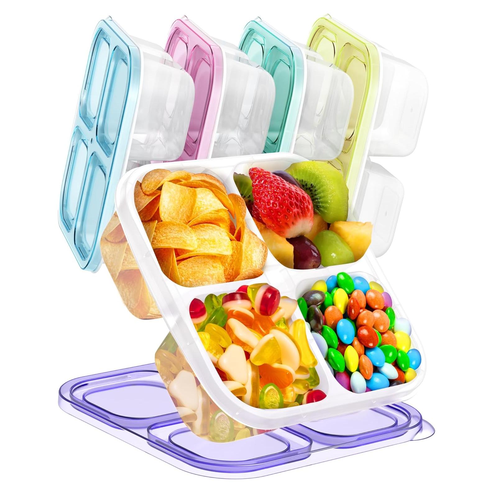 5 Contenedores de Snack Divididos Canfanni 4 Compartimentos