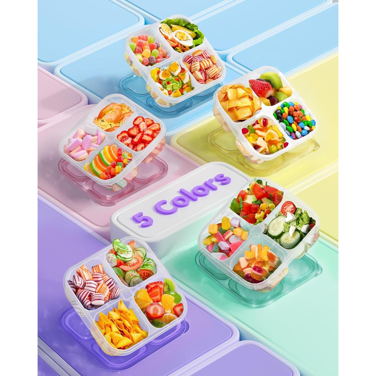 5 Contenedores de Snack Divididos Canfanni 4 Compartimentos