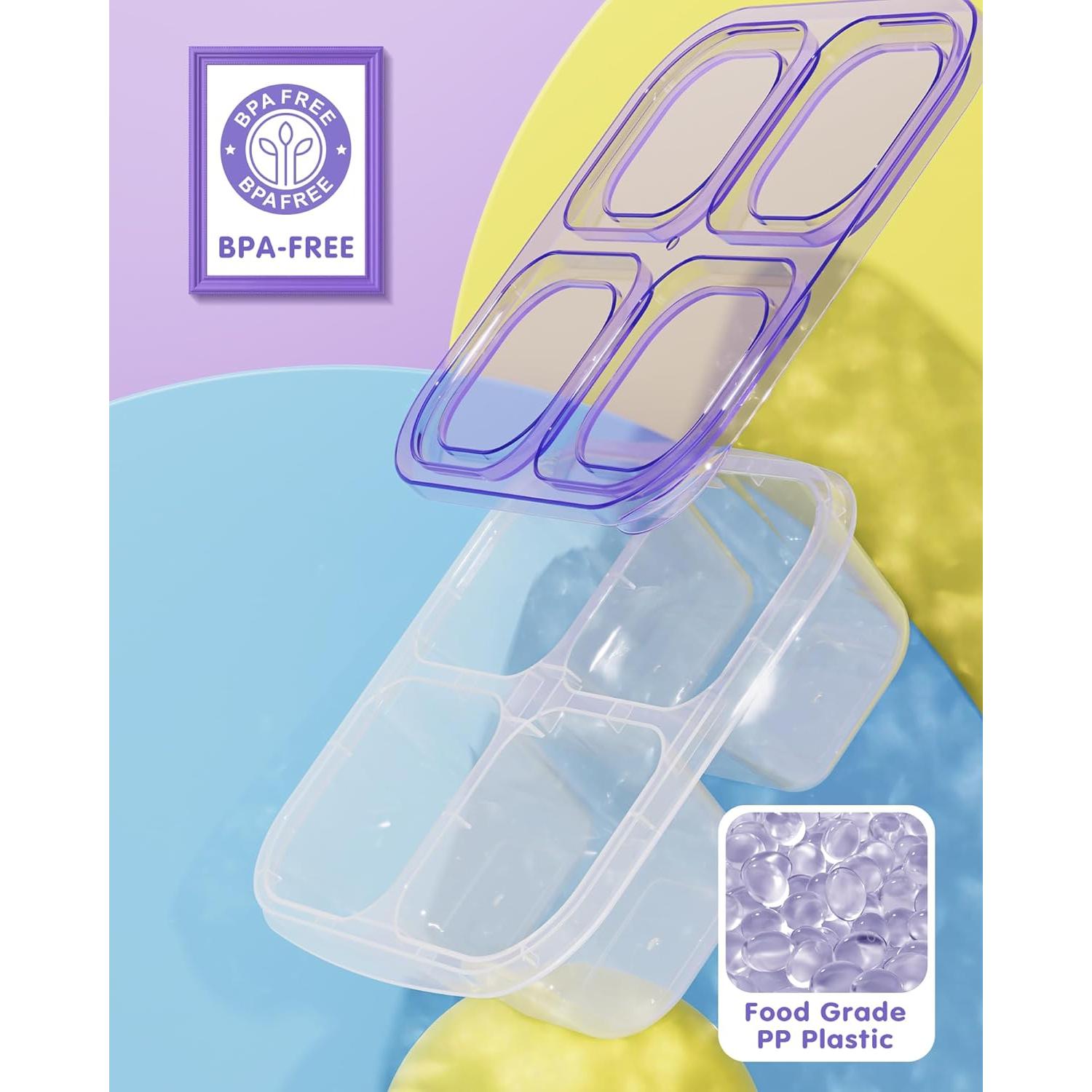 5 Contenedores de Snack Divididos Canfanni 4 Compartimentos