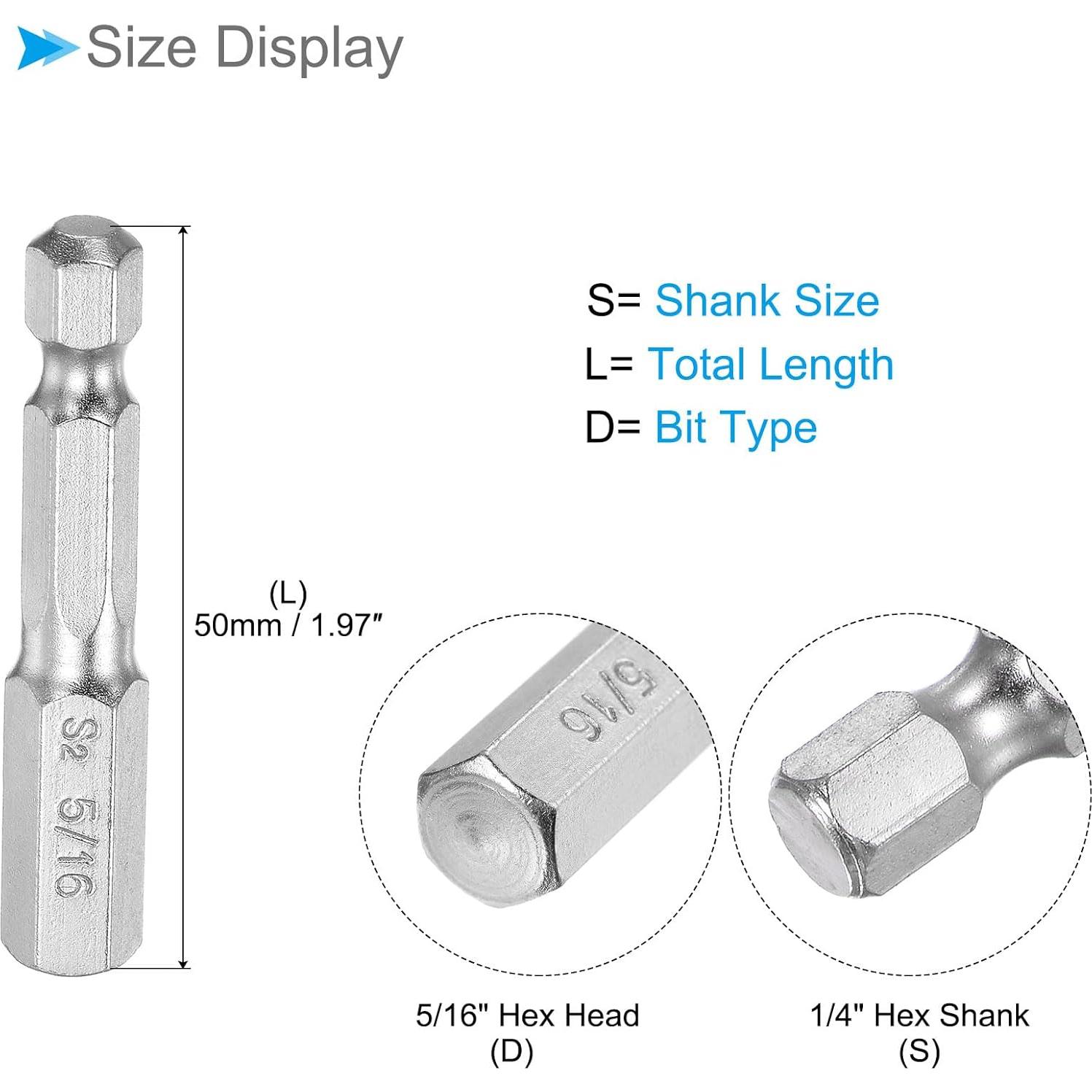 Punta de Llave Hexagonal CoCud 1/4" Vástago 50mm Acero S2 - 3 Piezas