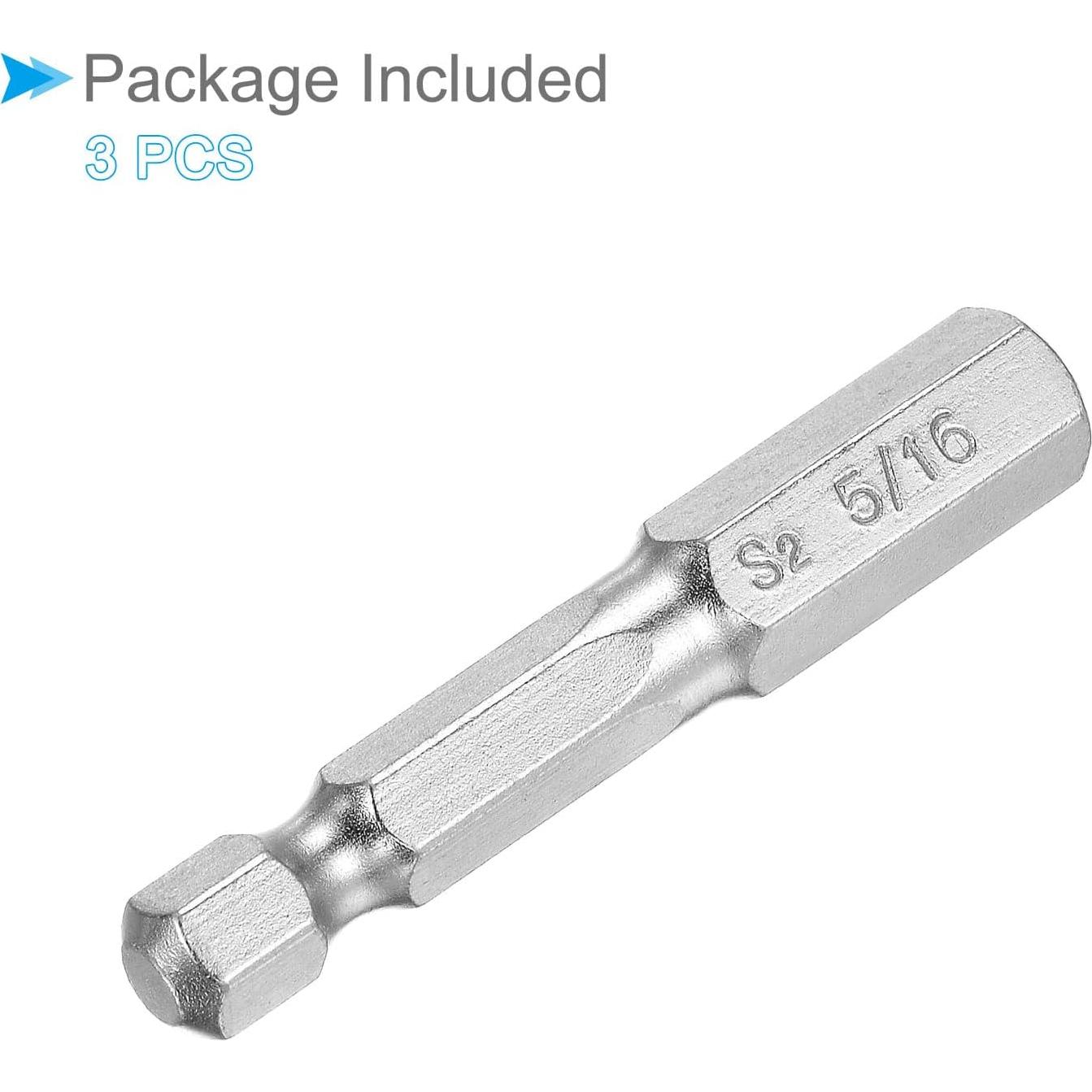 Punta de Llave Hexagonal CoCud 1/4" Vástago 50mm Acero S2 - 3 Piezas