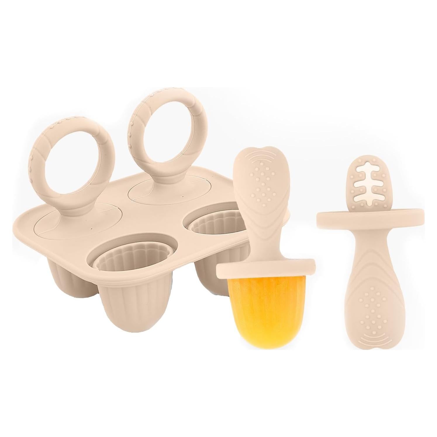 Moldes de Paletas de Silicona ILEYLUY para Bebés - Beige