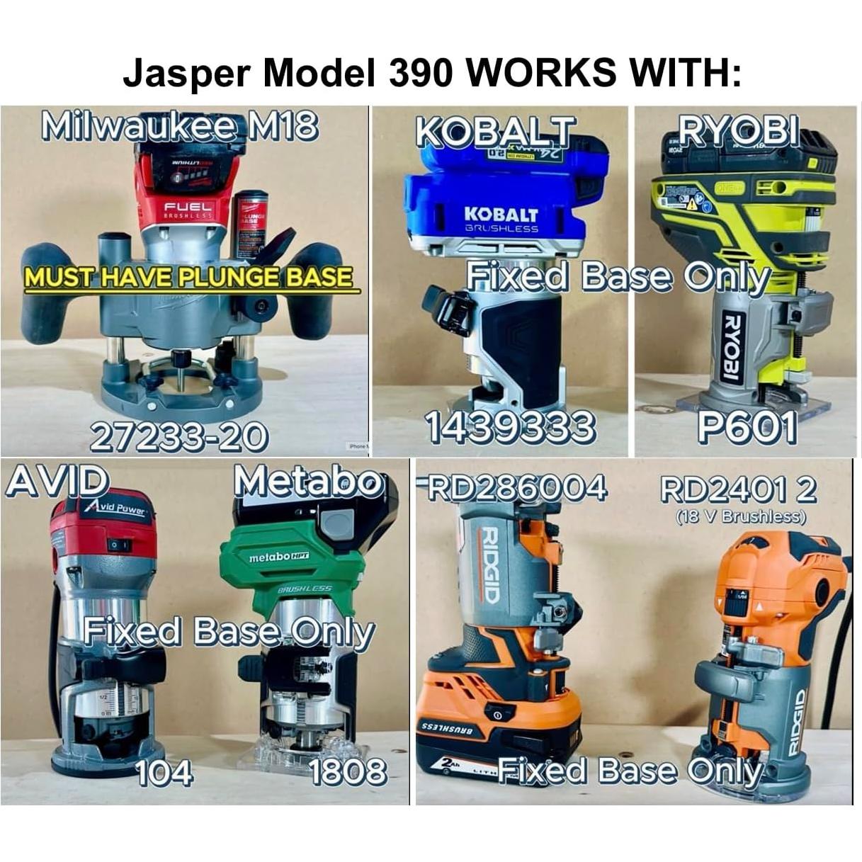 Jasper 390 PRO Guía de Círculo para Router - Corta 184 Círculos de 18 a 134 cm