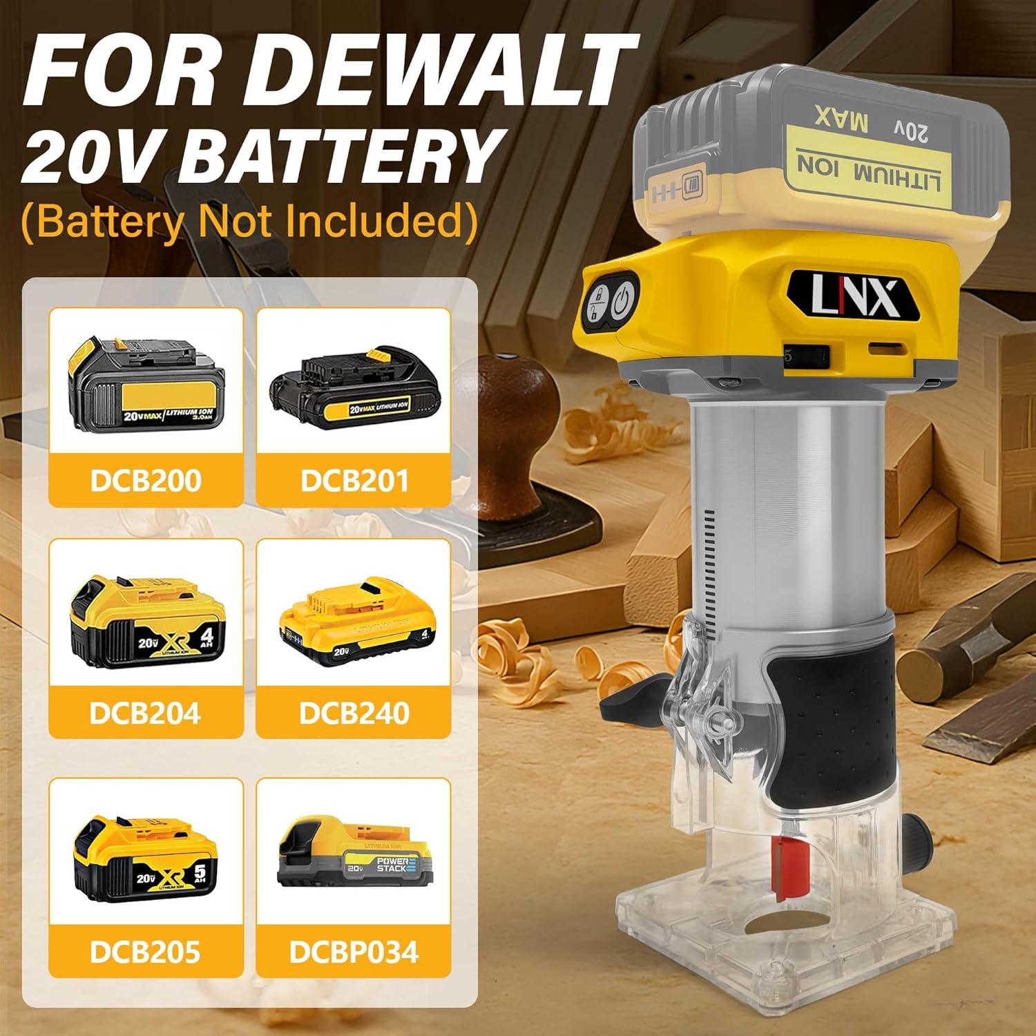 Router Inalámbrico Dewalt 20V 800W 30,000 RPM con 15 Brocas