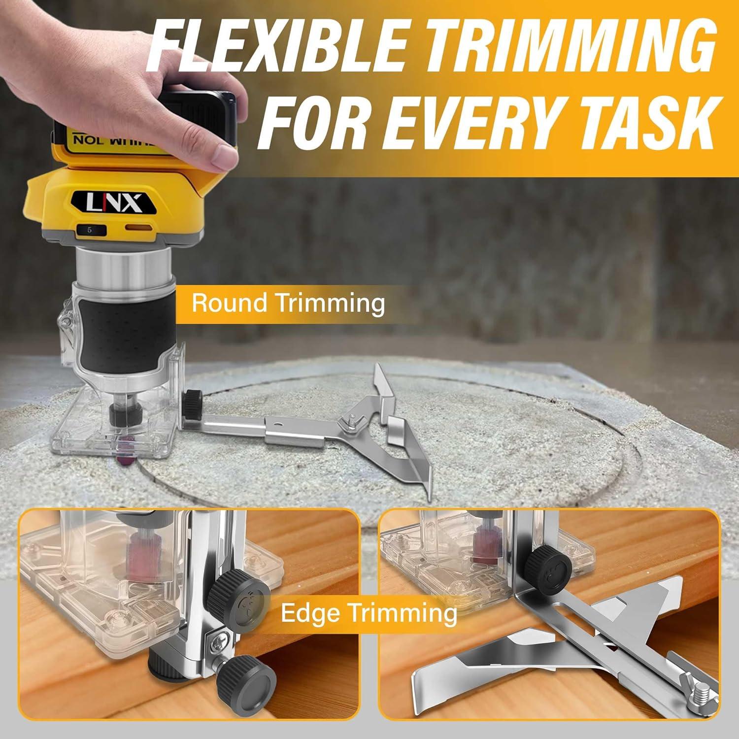 Router Inalámbrico Dewalt 20V 800W 30,000 RPM con 15 Brocas