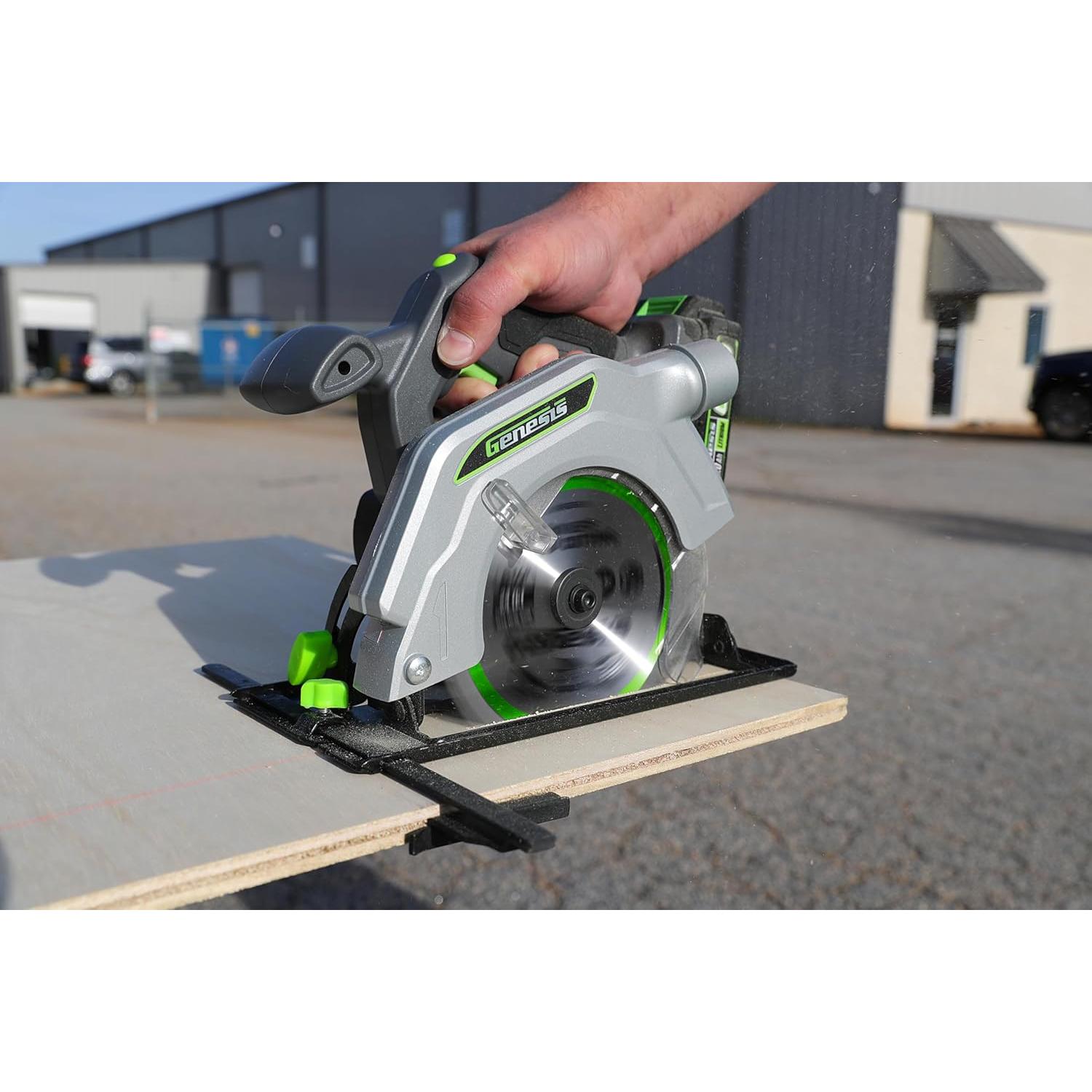 Sierra Circular Inalámbrica Genesis G20MAX 20V 165mm con Luz LED