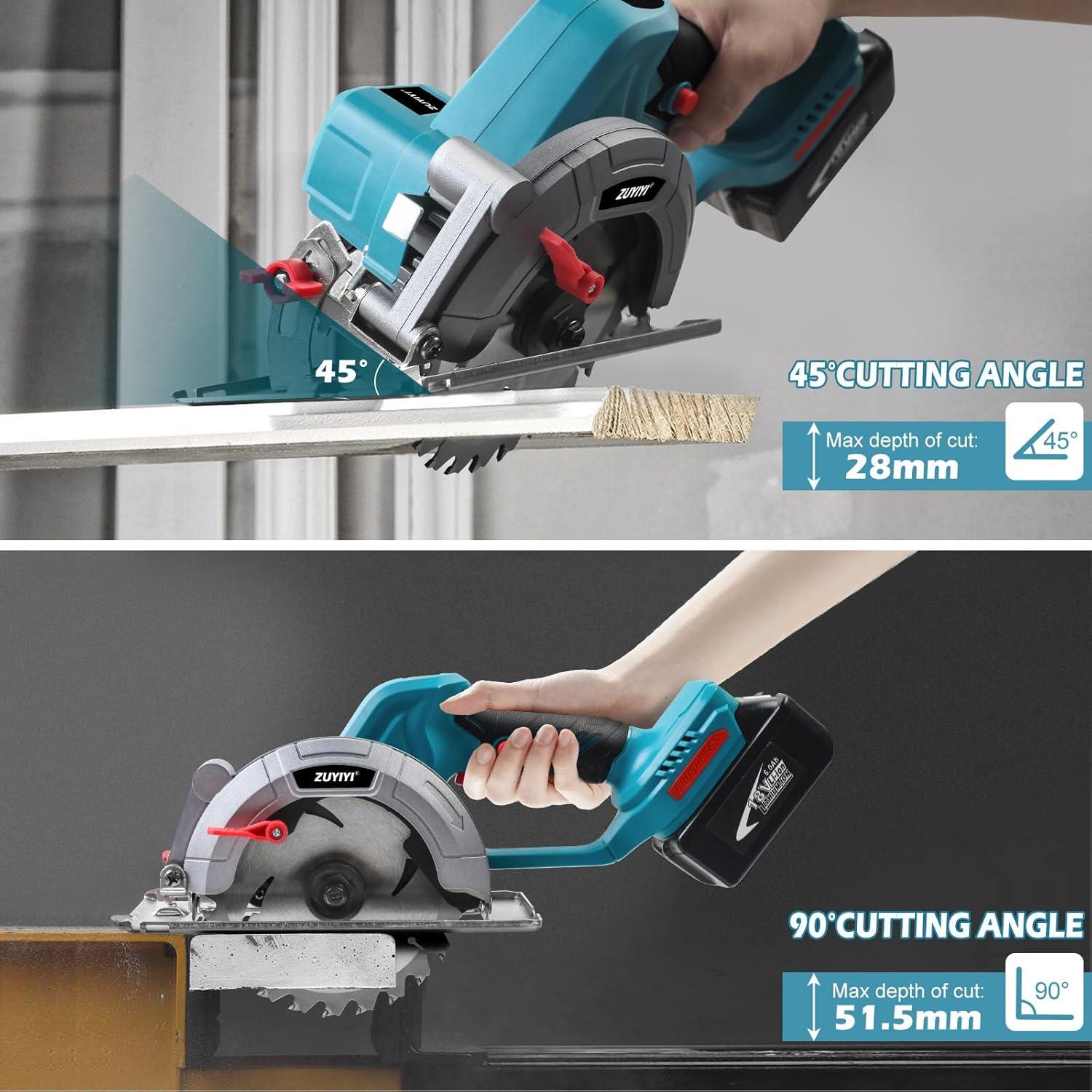 Sierra Circular Mini Inalámbrica ZUYIYI 6" 12000RPM para Makita