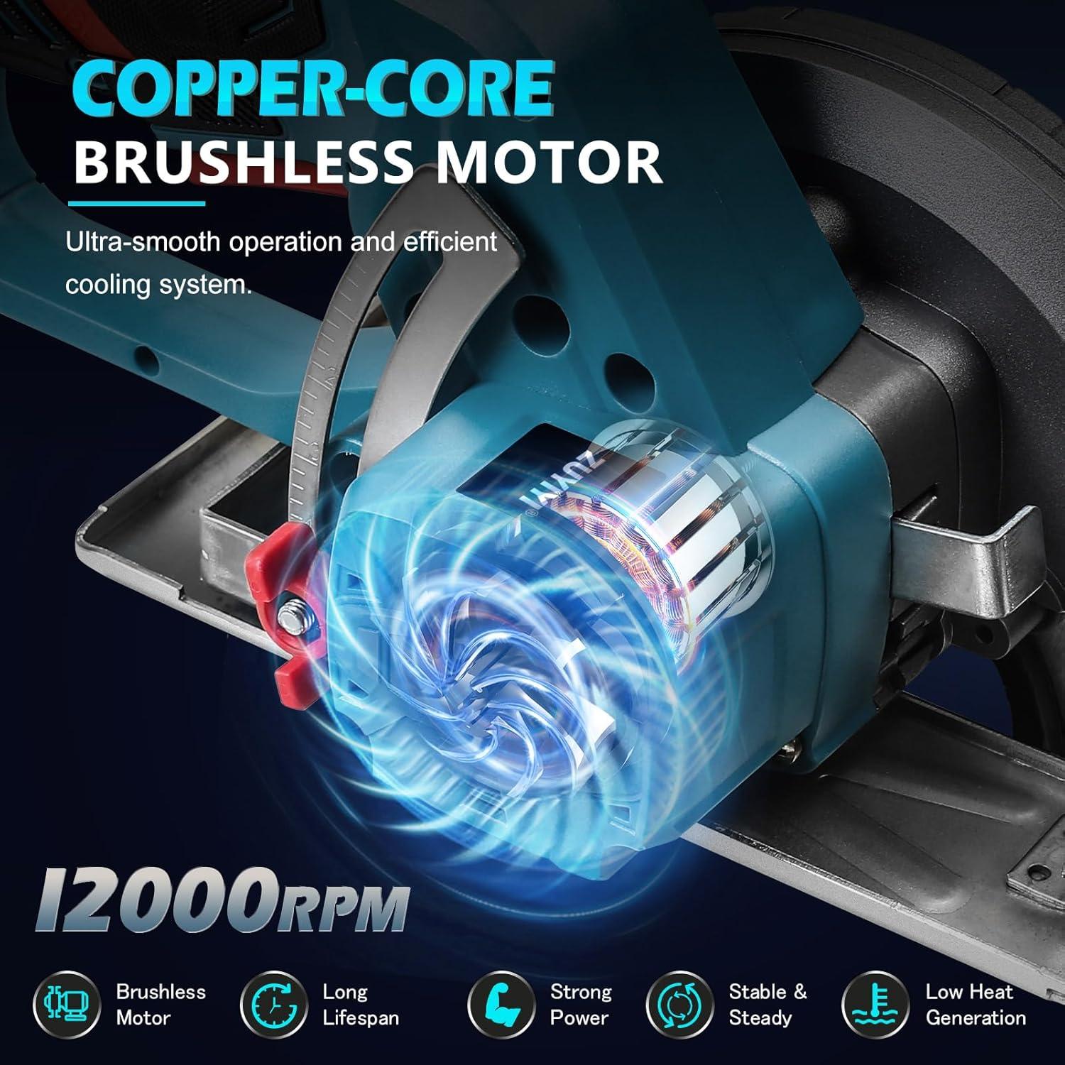 Sierra Circular Mini Inalámbrica ZUYIYI 6" 12000RPM para Makita