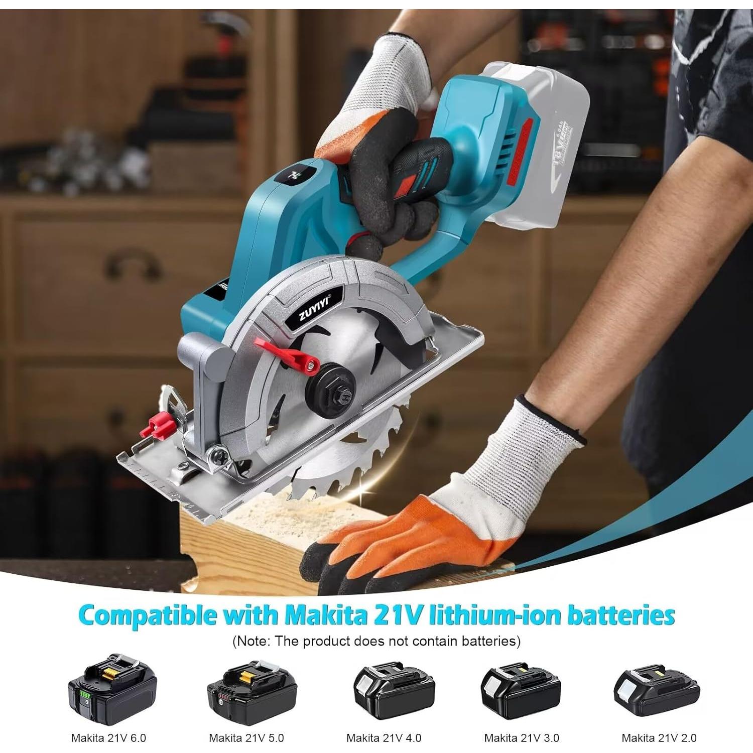 Sierra Circular Mini Inalámbrica ZUYIYI 6" 12000RPM para Makita