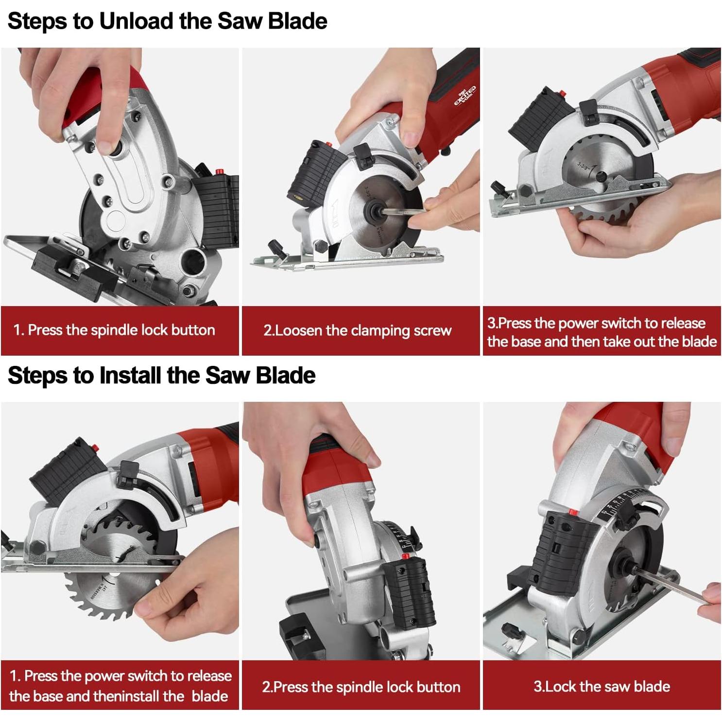 Mini Sierra Circular 4.5Amp Trabajo Emocionante 5000RPM