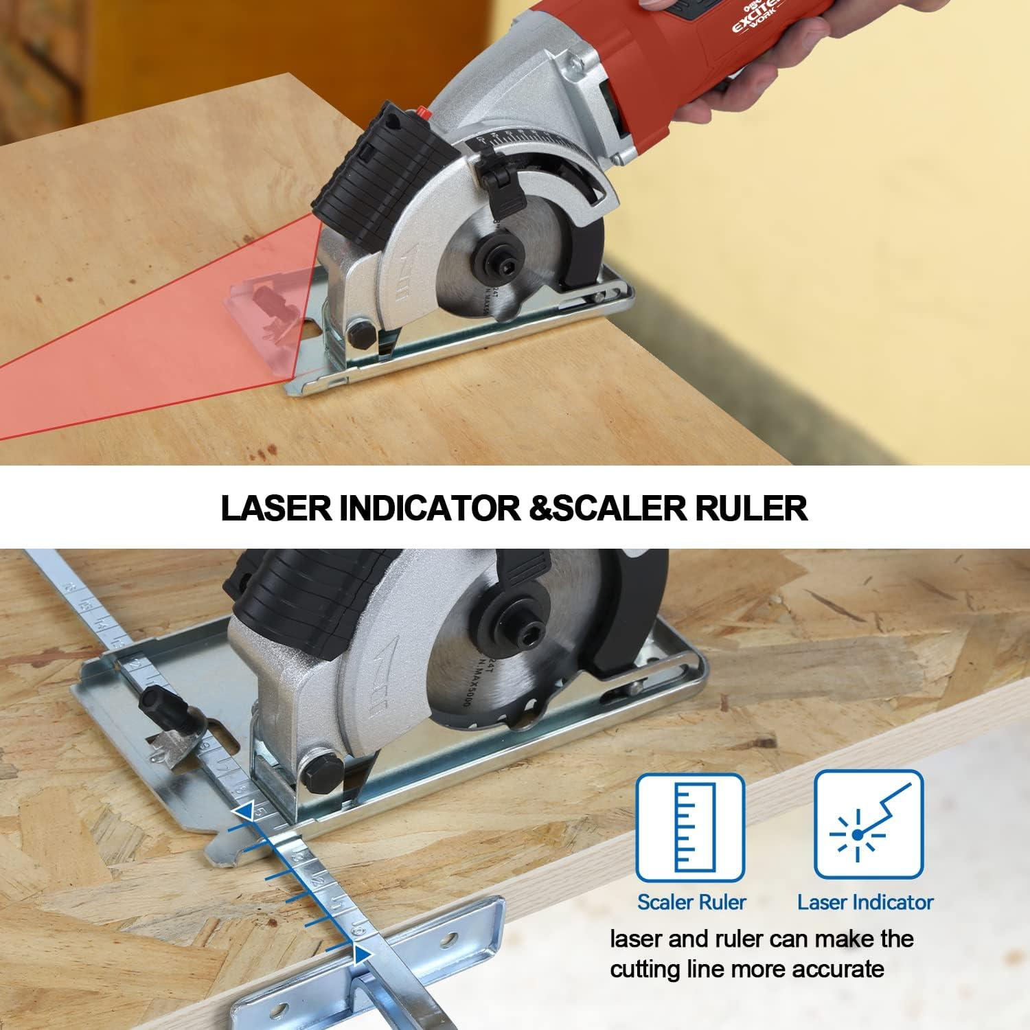 Mini Sierra Circular 4.5Amp Trabajo Emocionante 5000RPM
