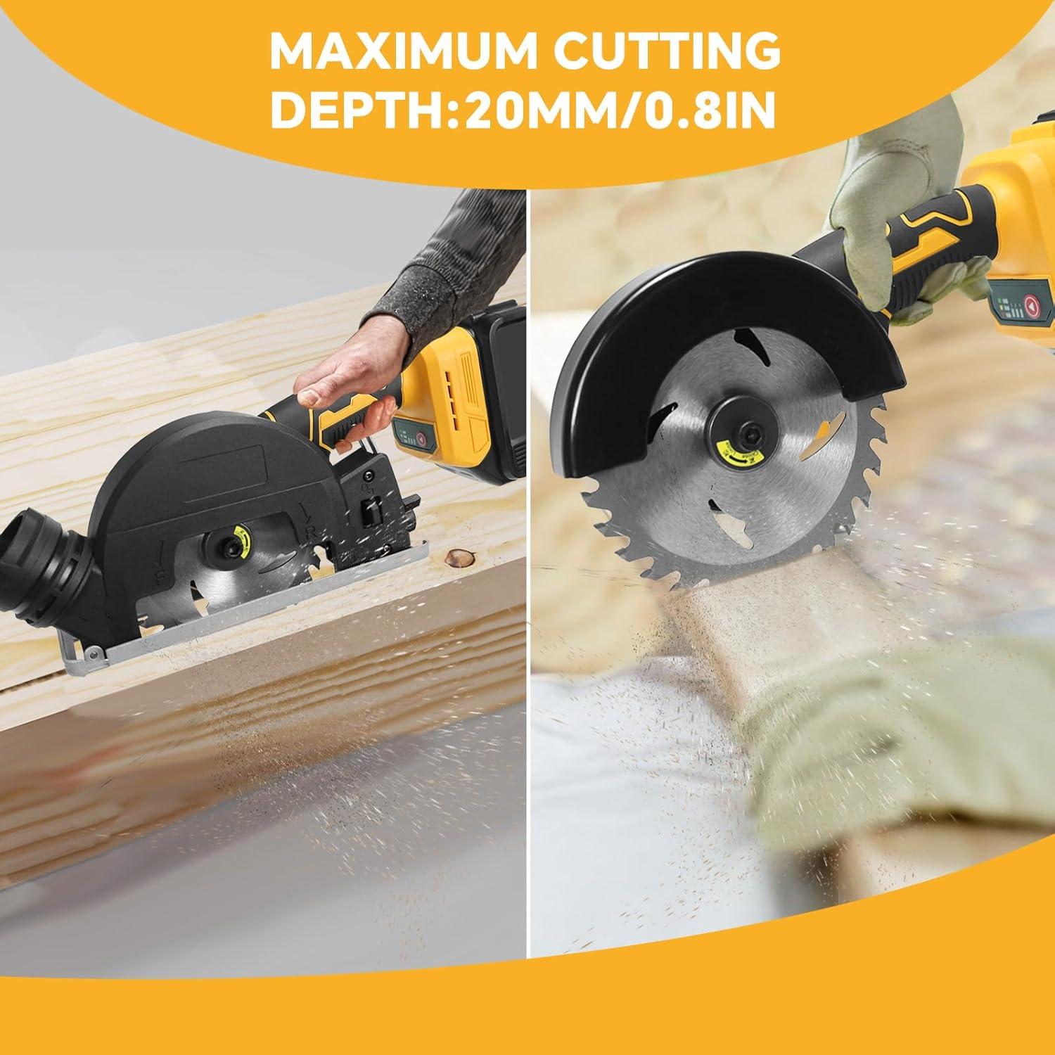 Sierra Circular Mini Inalámbrica HLiePiHa 20V 4" 12000RPM