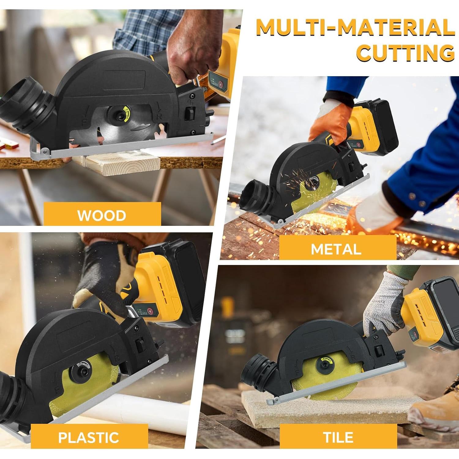 Sierra Circular Mini Inalámbrica HLiePiHa 20V 4" 12000RPM