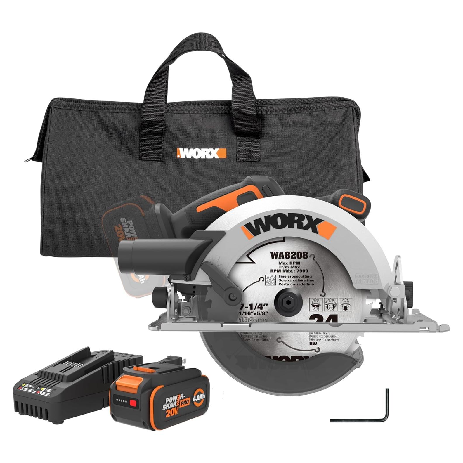 Sierra Circular Inalámbrica Worx Nitro 20V WX520L 18.4 cm