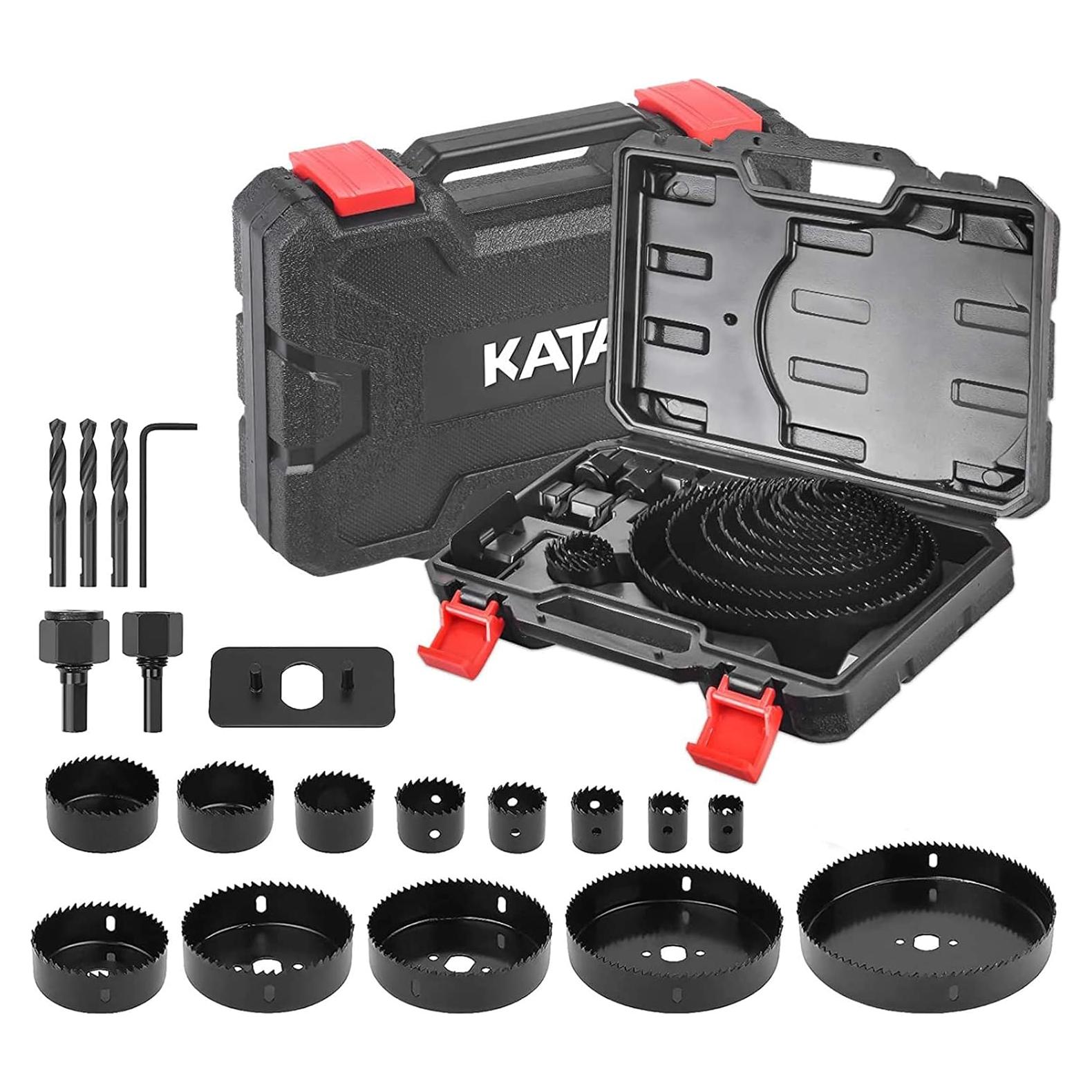 KATA Kit de Sierras de Corona 20PCS 19-152mm con Accesorios